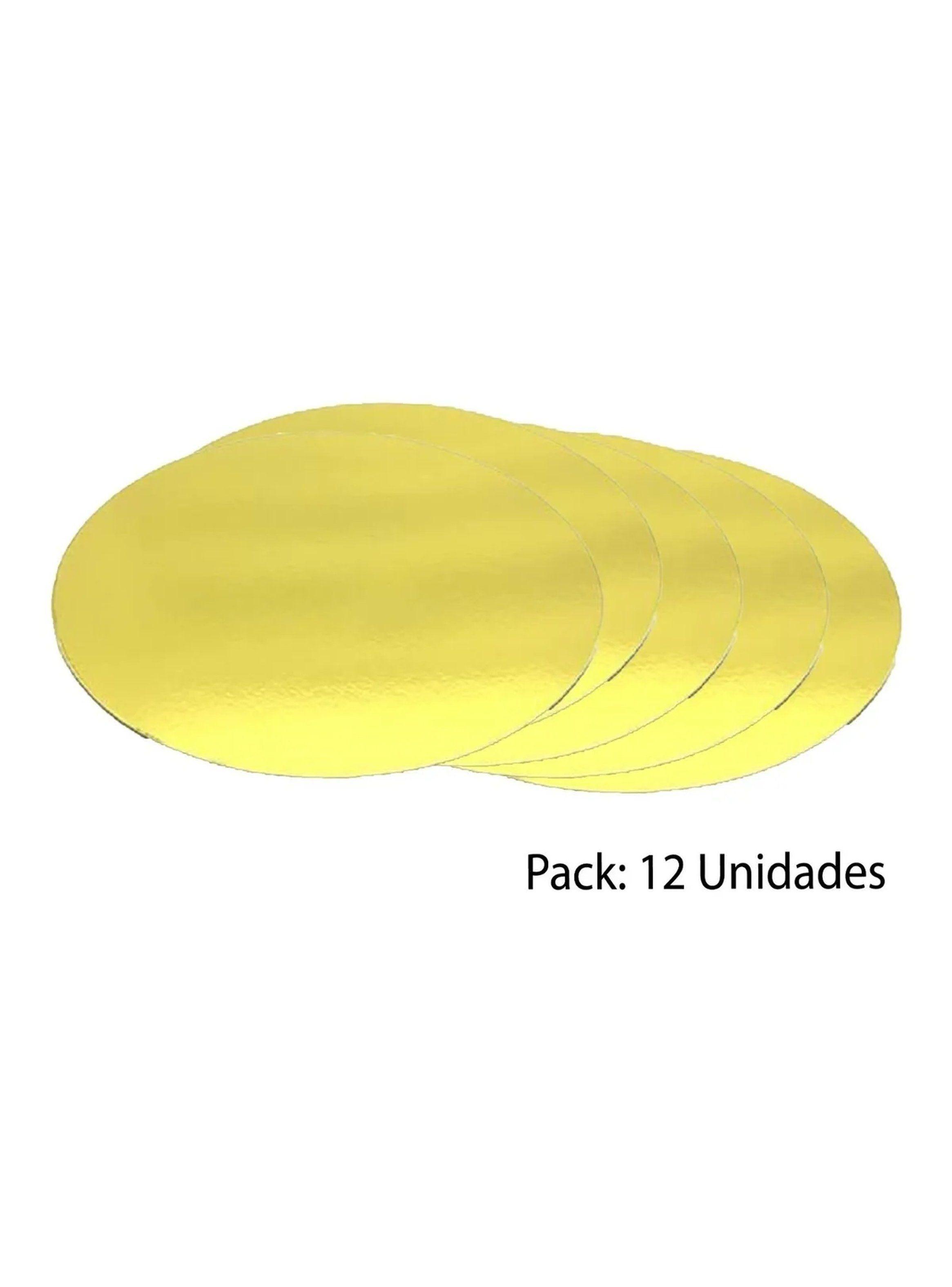 Base Redonda Para Tortas Dorada 30 cm Grosor 2 mm Pack 12 Unidades-2