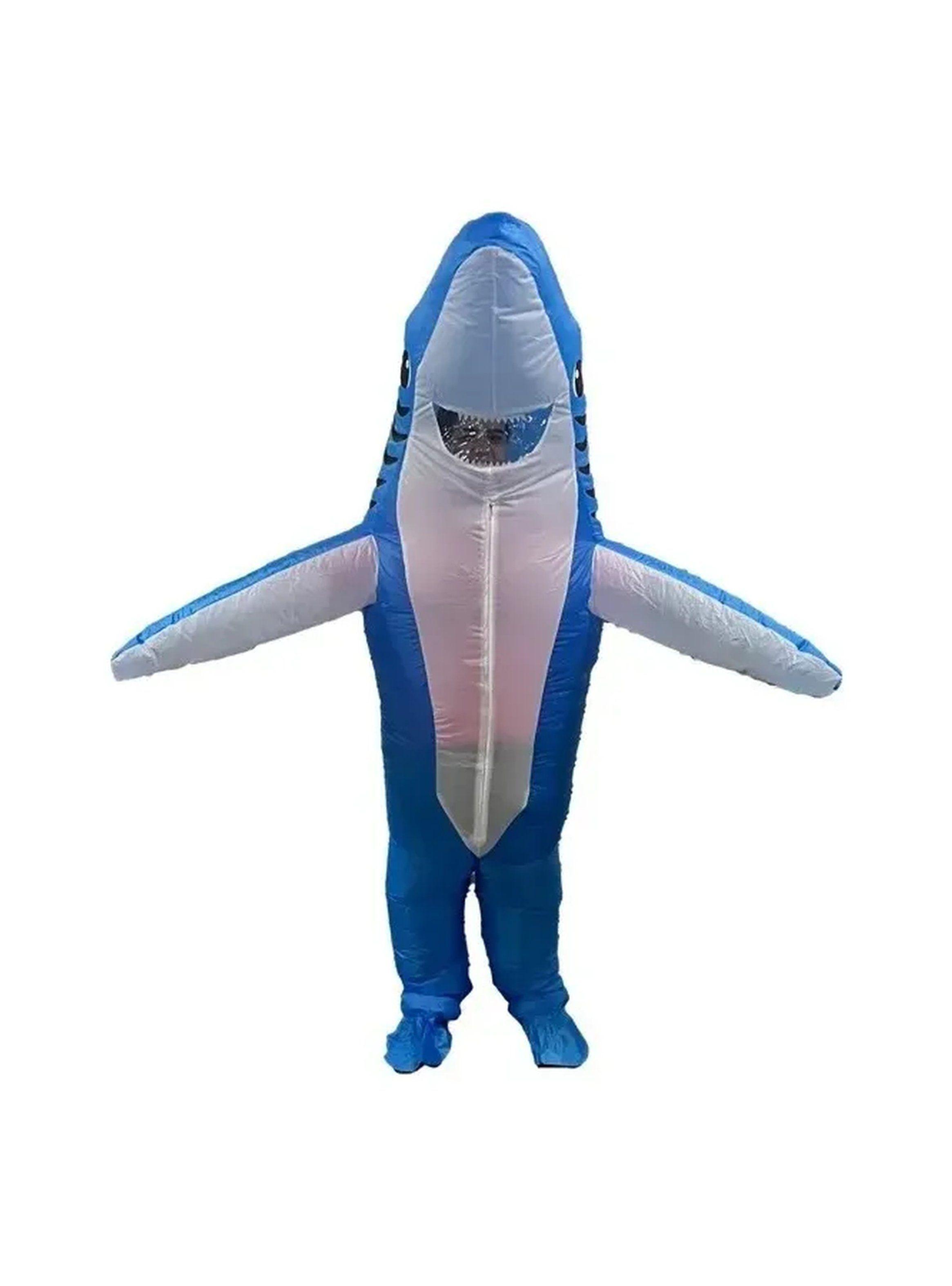 Disfraz Inflable Tiburón Azul Adulto Multicolor-3