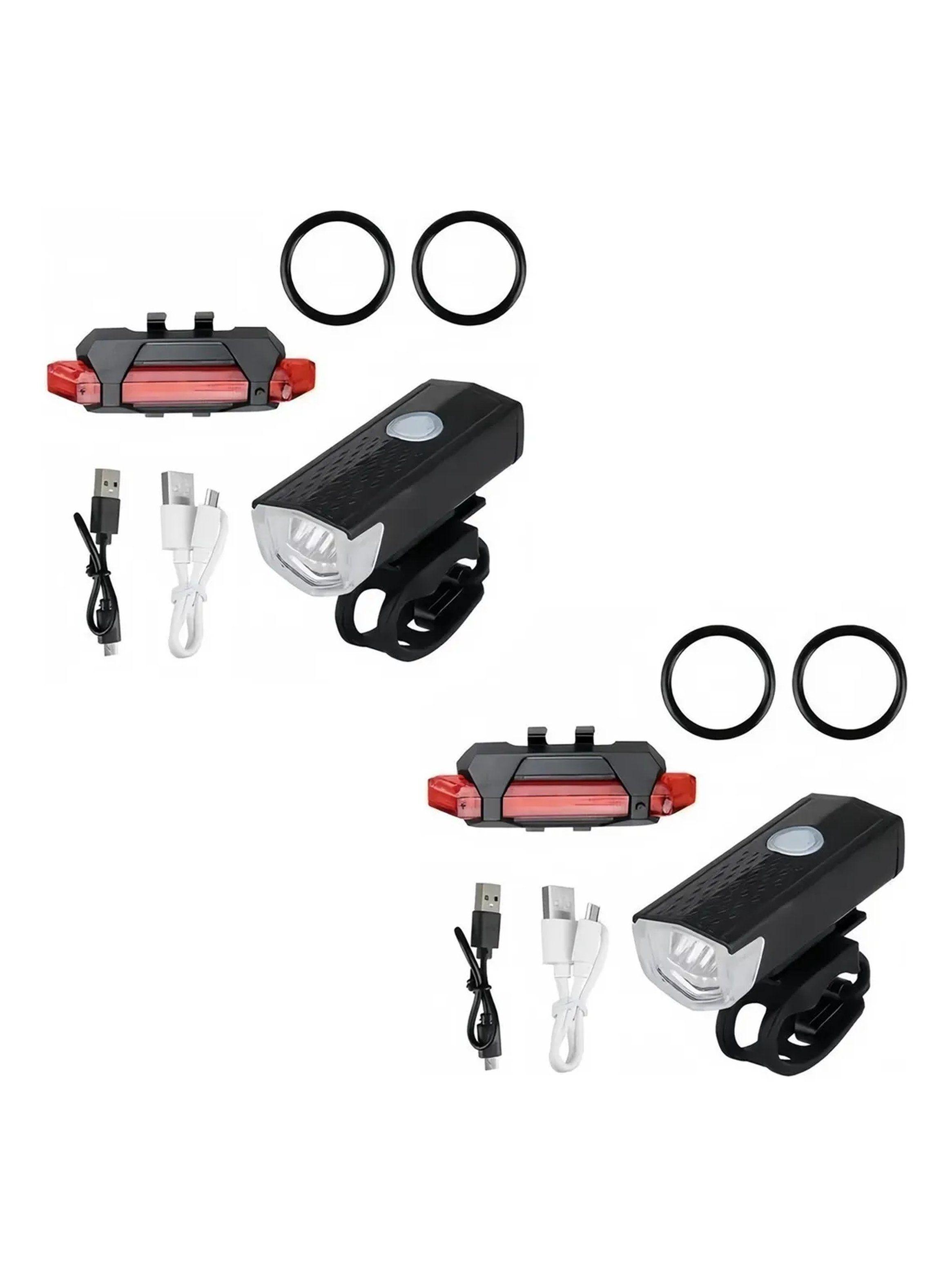Luz Delantera y Trasera Para Bicicleta Recargable LED USB-0