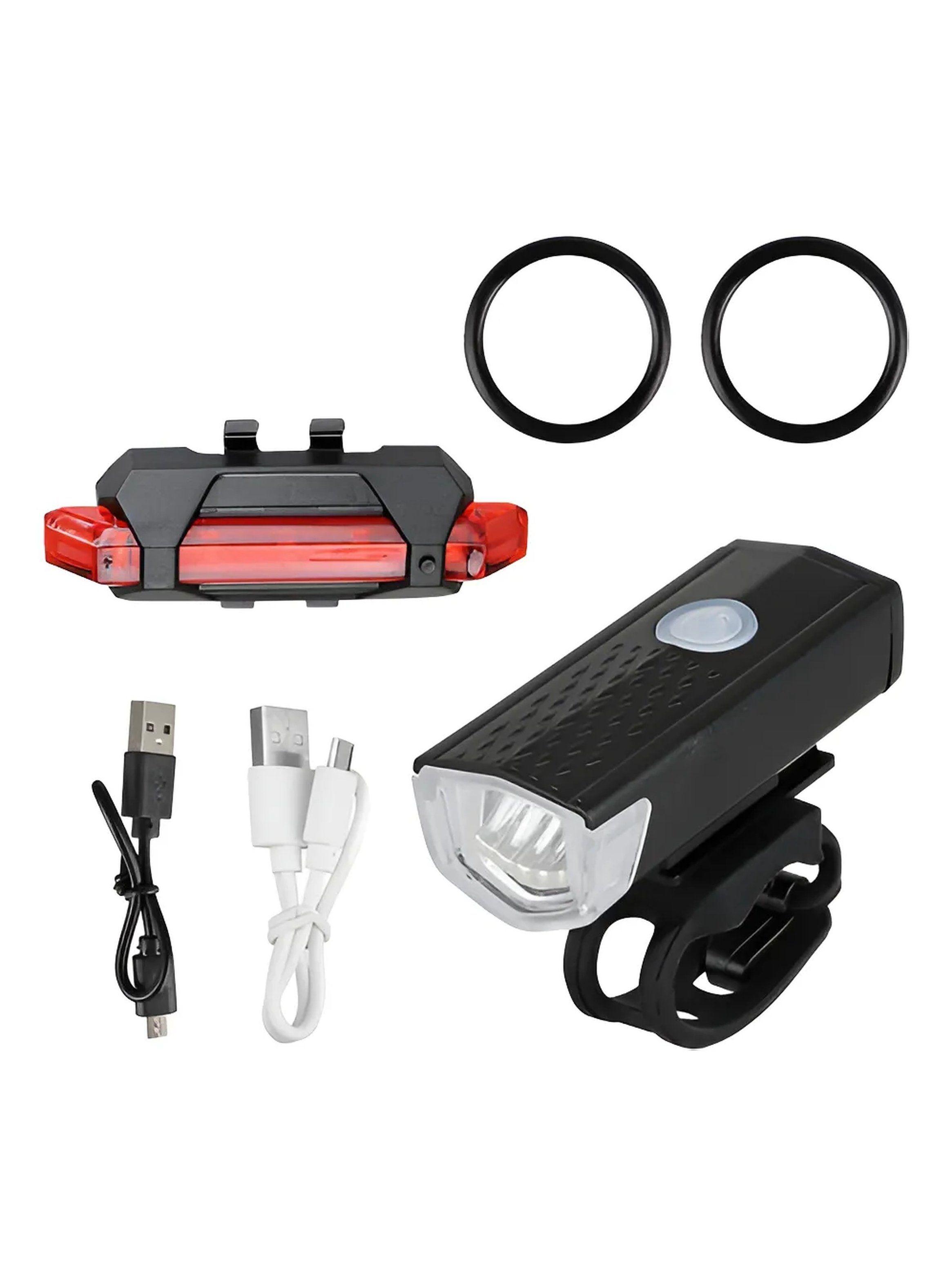 Luz Delantera y Trasera Para Bicicleta Recargable LED USB-1