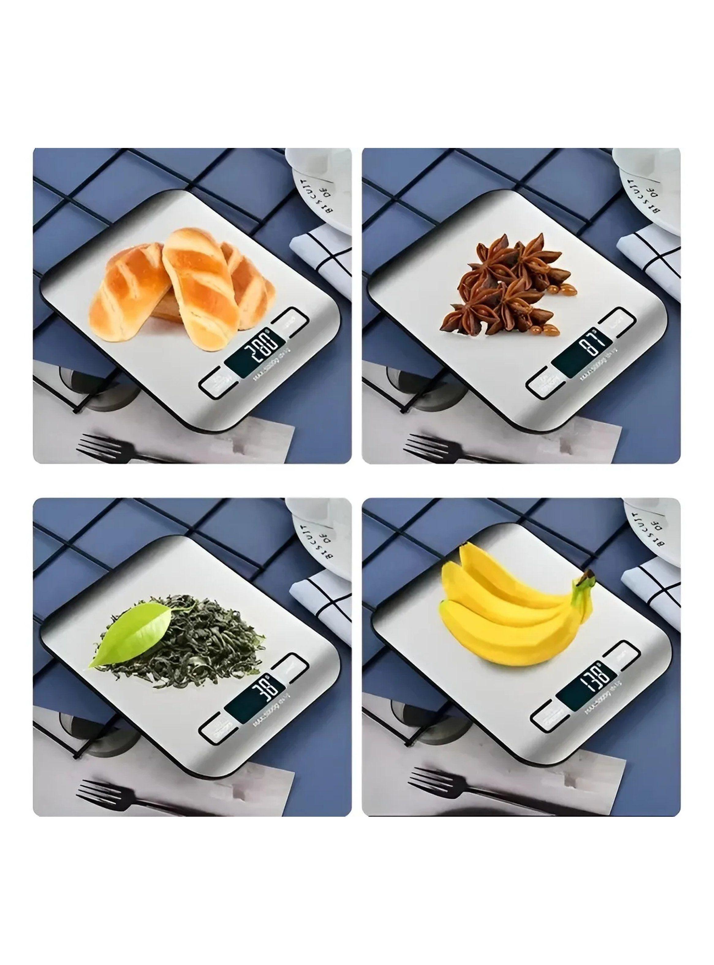 Balanza Digital de Cocina Acero Inoxidable 5kg Pantalla LED-7