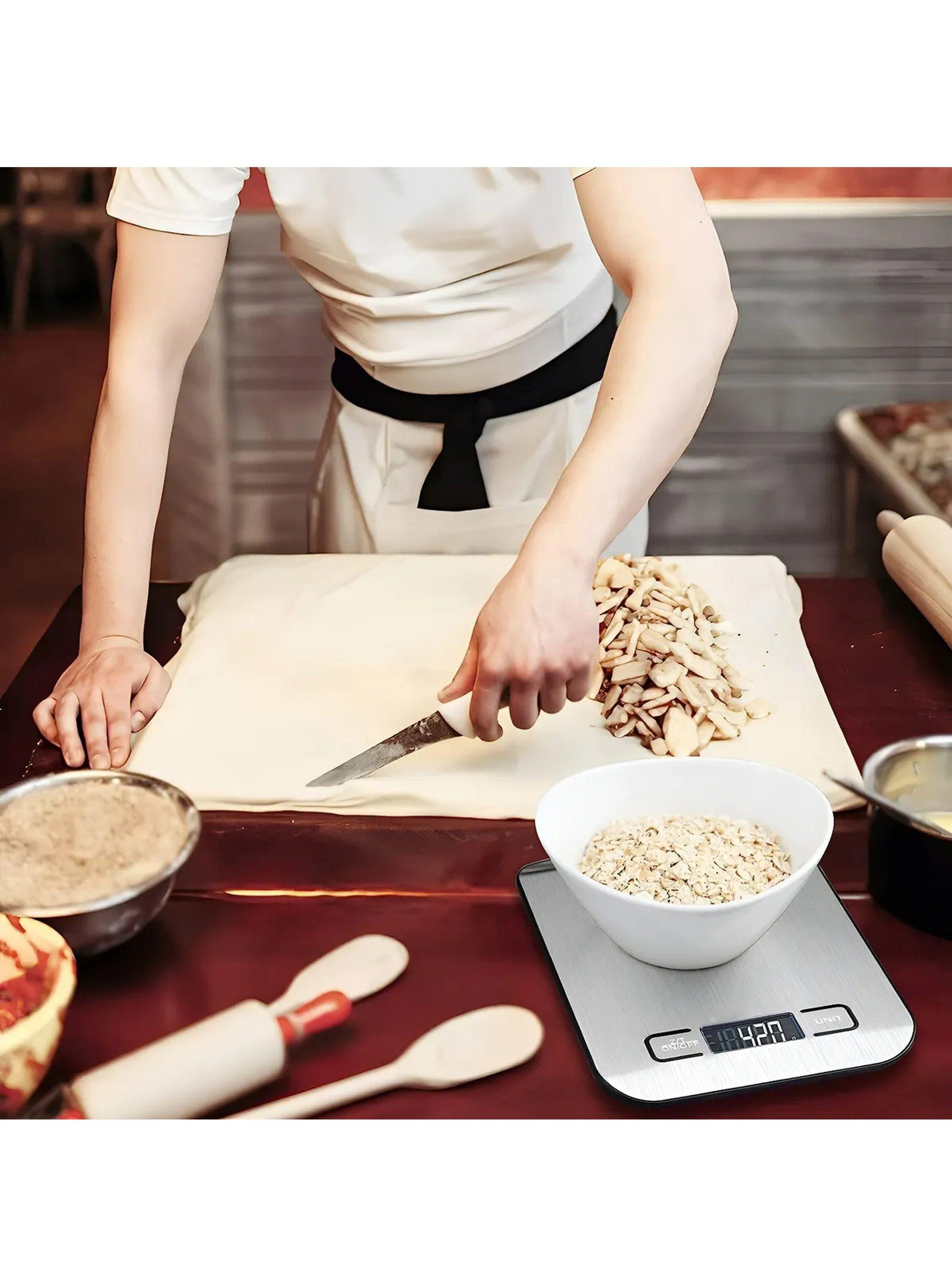 Balanza Digital de Cocina Acero Inoxidable 5kg Pantalla LED-9