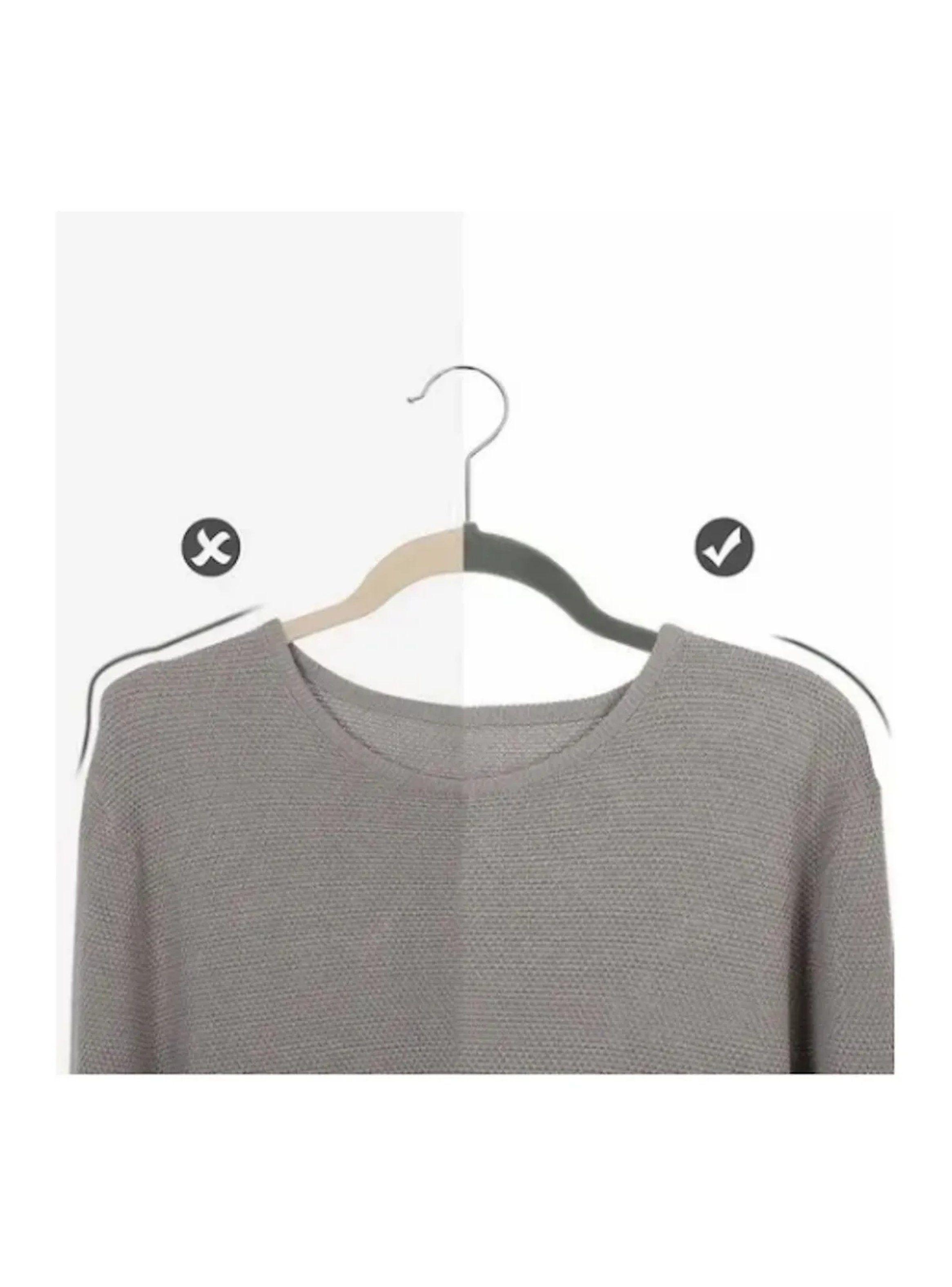 Perchas de Terciopelo Antideslizantes Set de 50 Color Gris-3