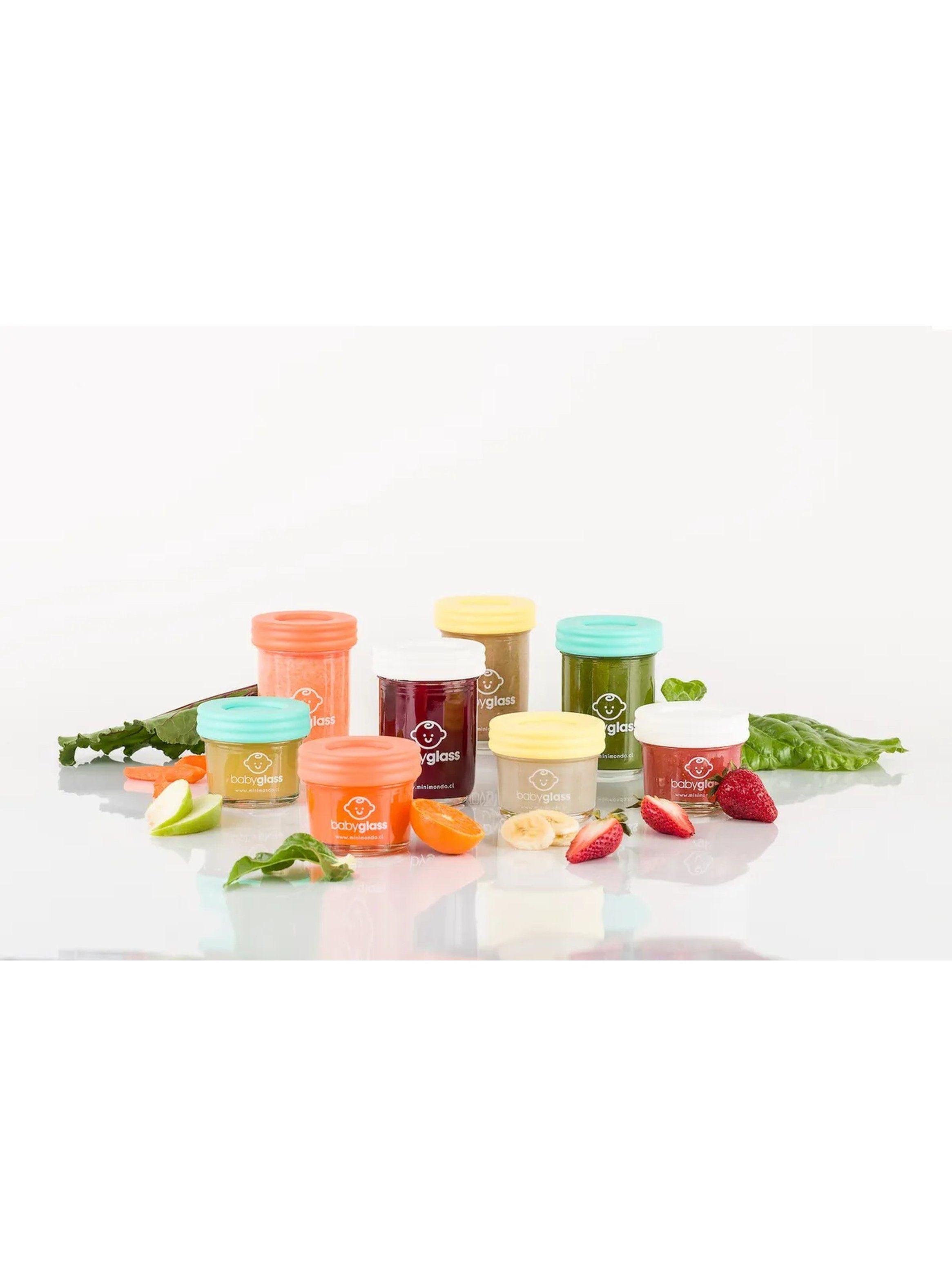 Set de Contenedores de Alimentos para Bebé Vidrio y Silicona Multicolor-1