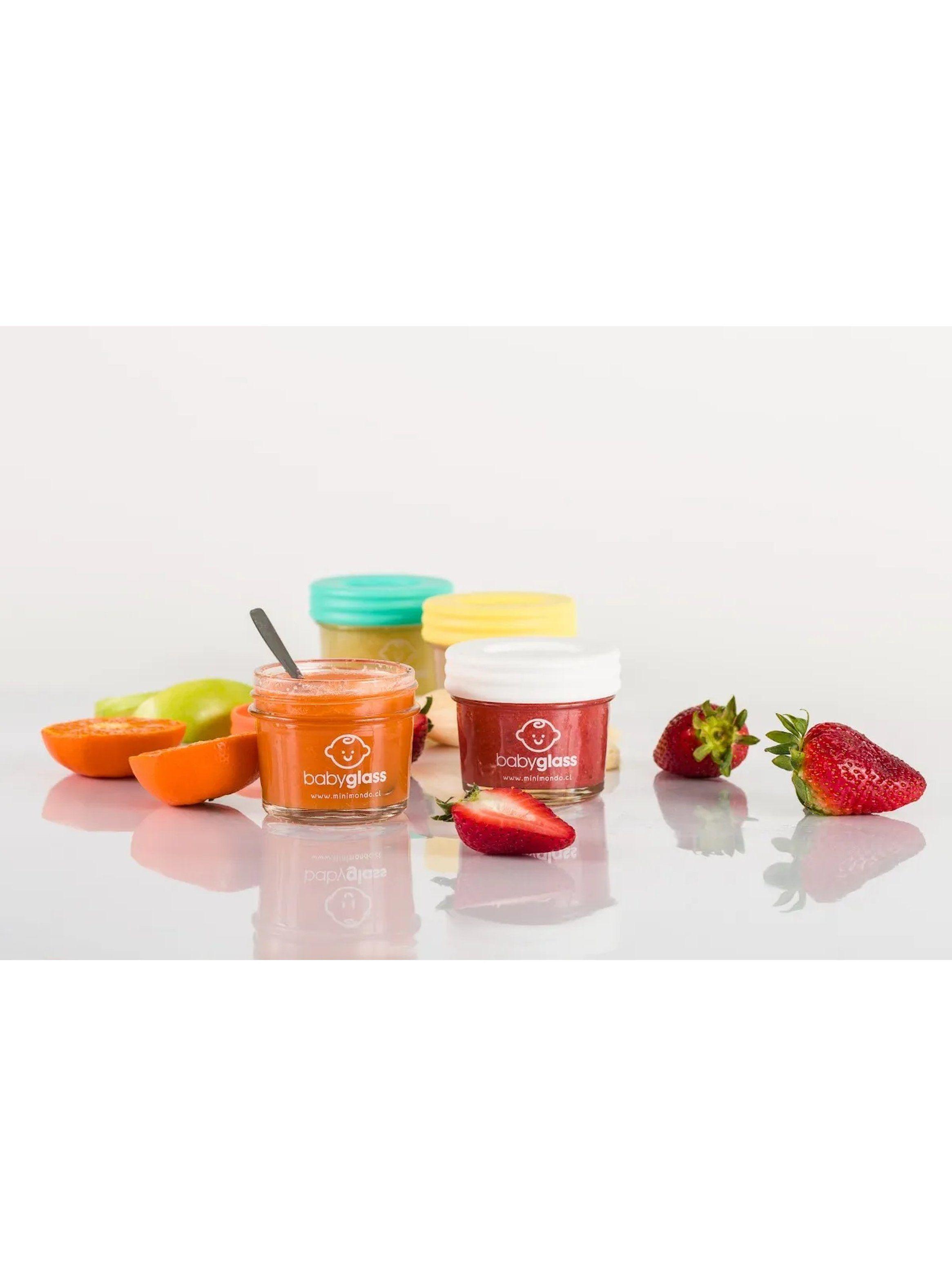 Set de Contenedores de Alimentos para Bebé Vidrio y Silicona Multicolor-3