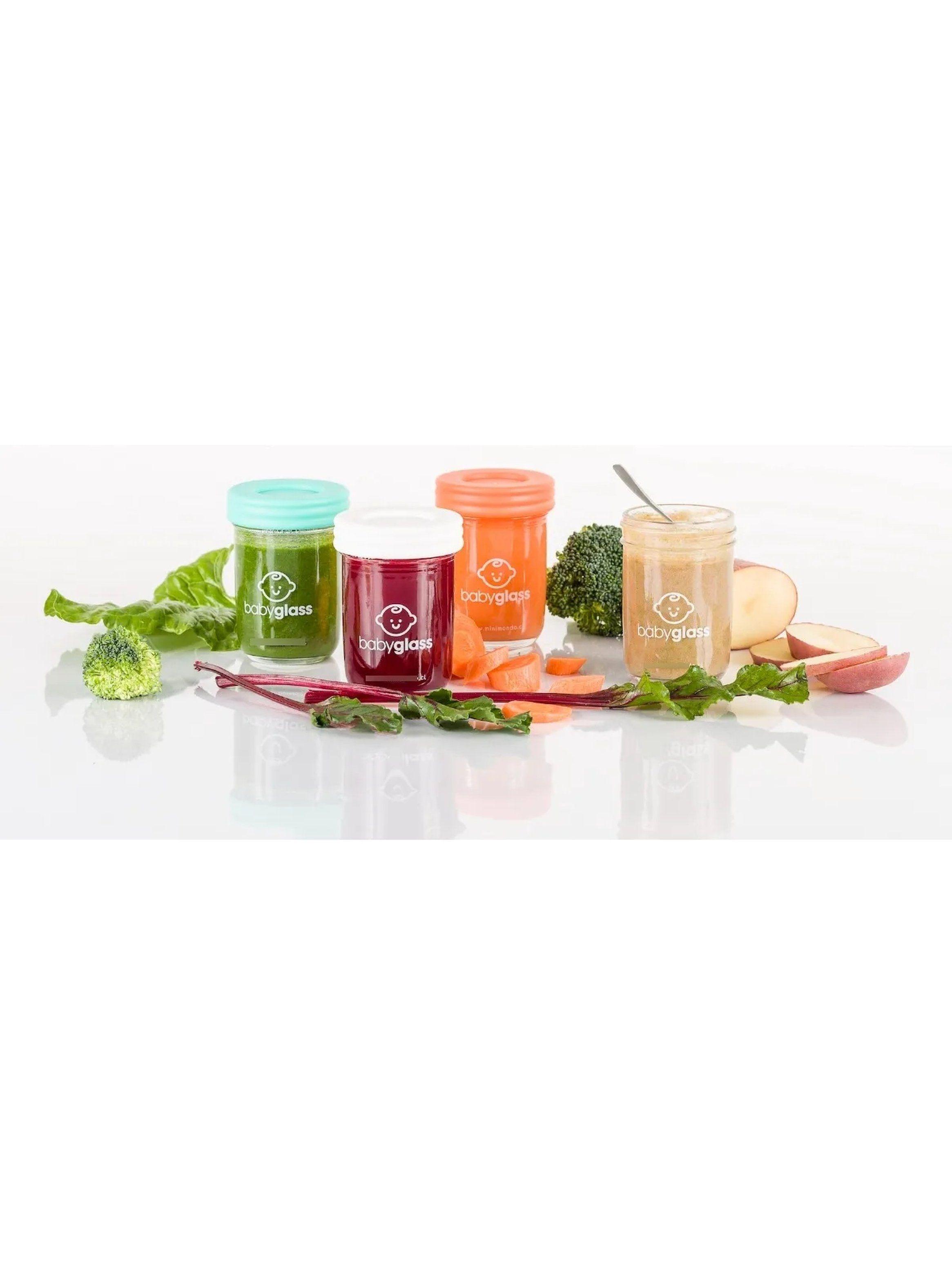 Set de Contenedores de Alimentos para Bebé Vidrio y Silicona Multicolor-5