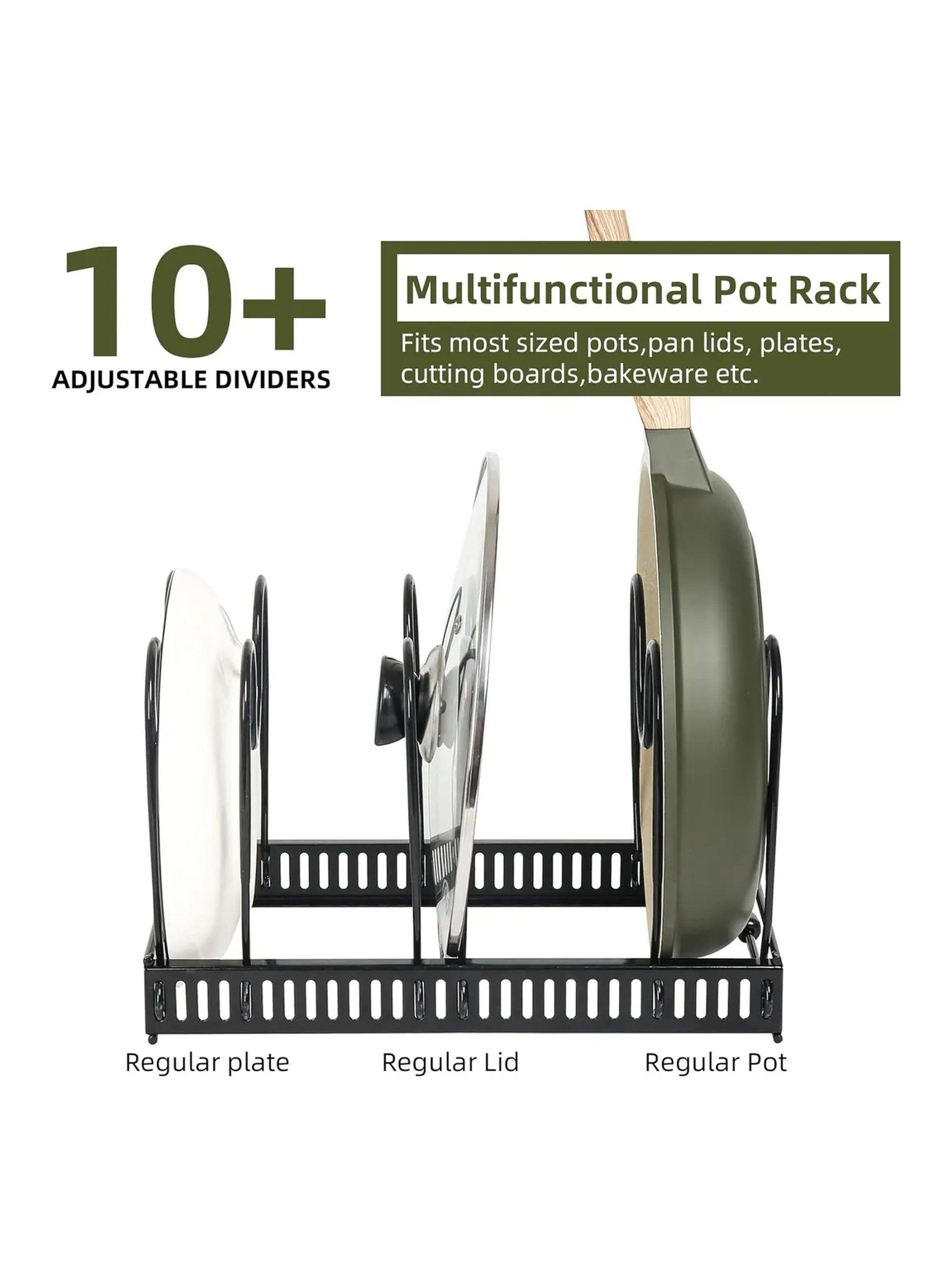 Estante Ajustable para Ollas con Diseño Expandible para Gabinetes de Cocina-3