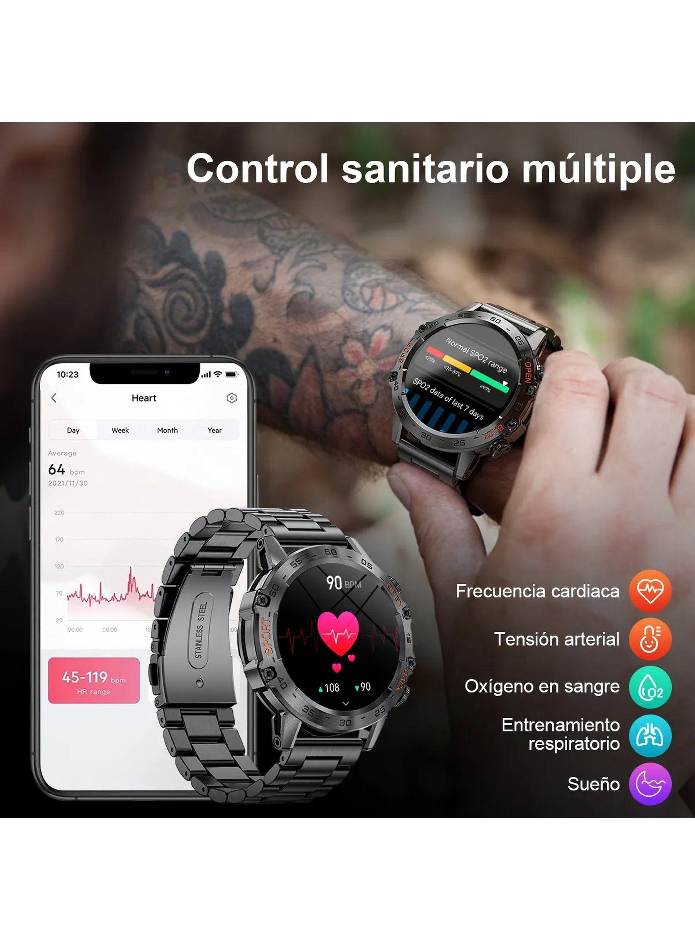 Reloj Inteligente Multifuncional Acero Inoxidable Pantalla Táctil-2