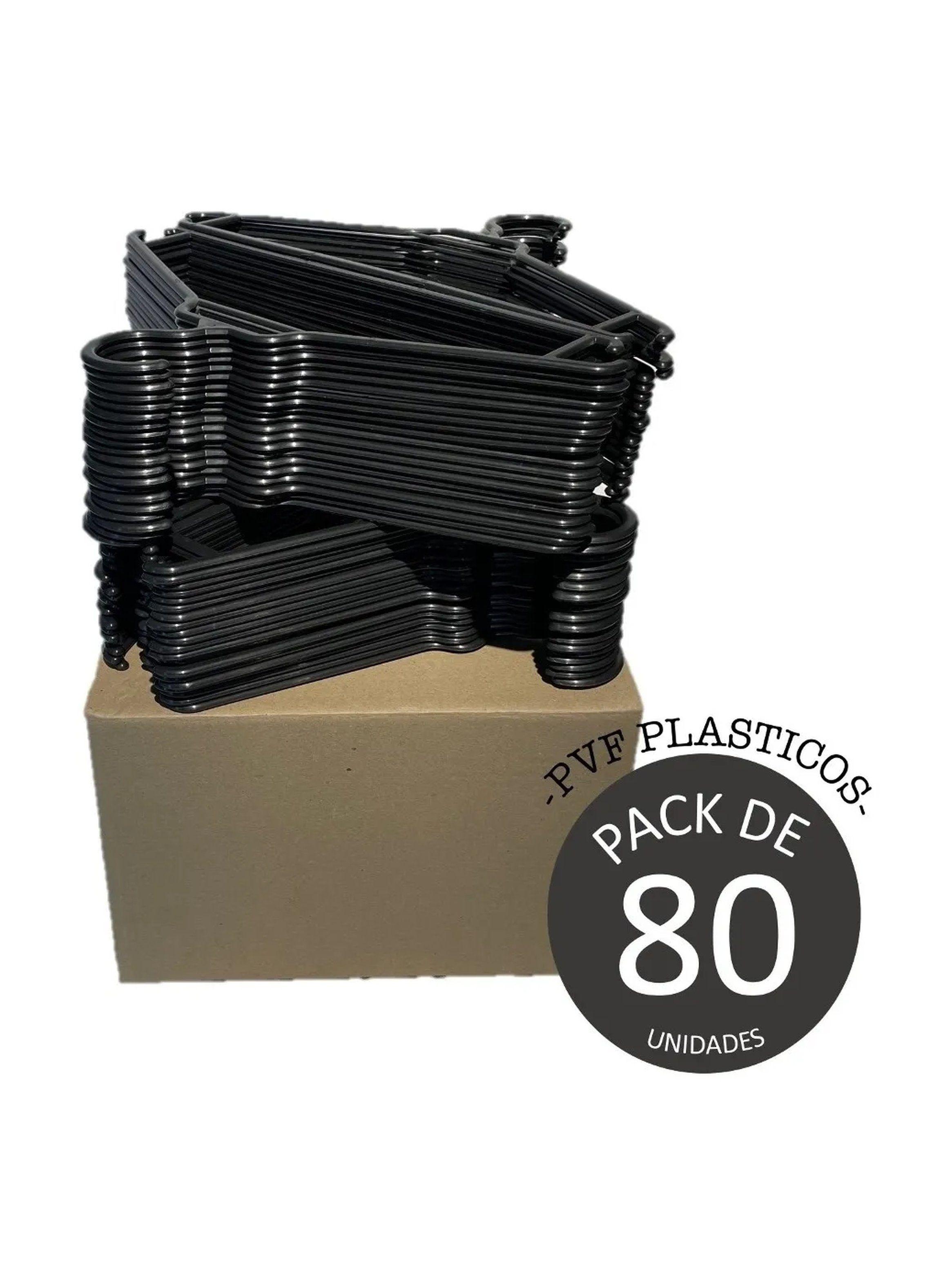 Perchas de Plástico Negro Pack de 80 Unidad-2