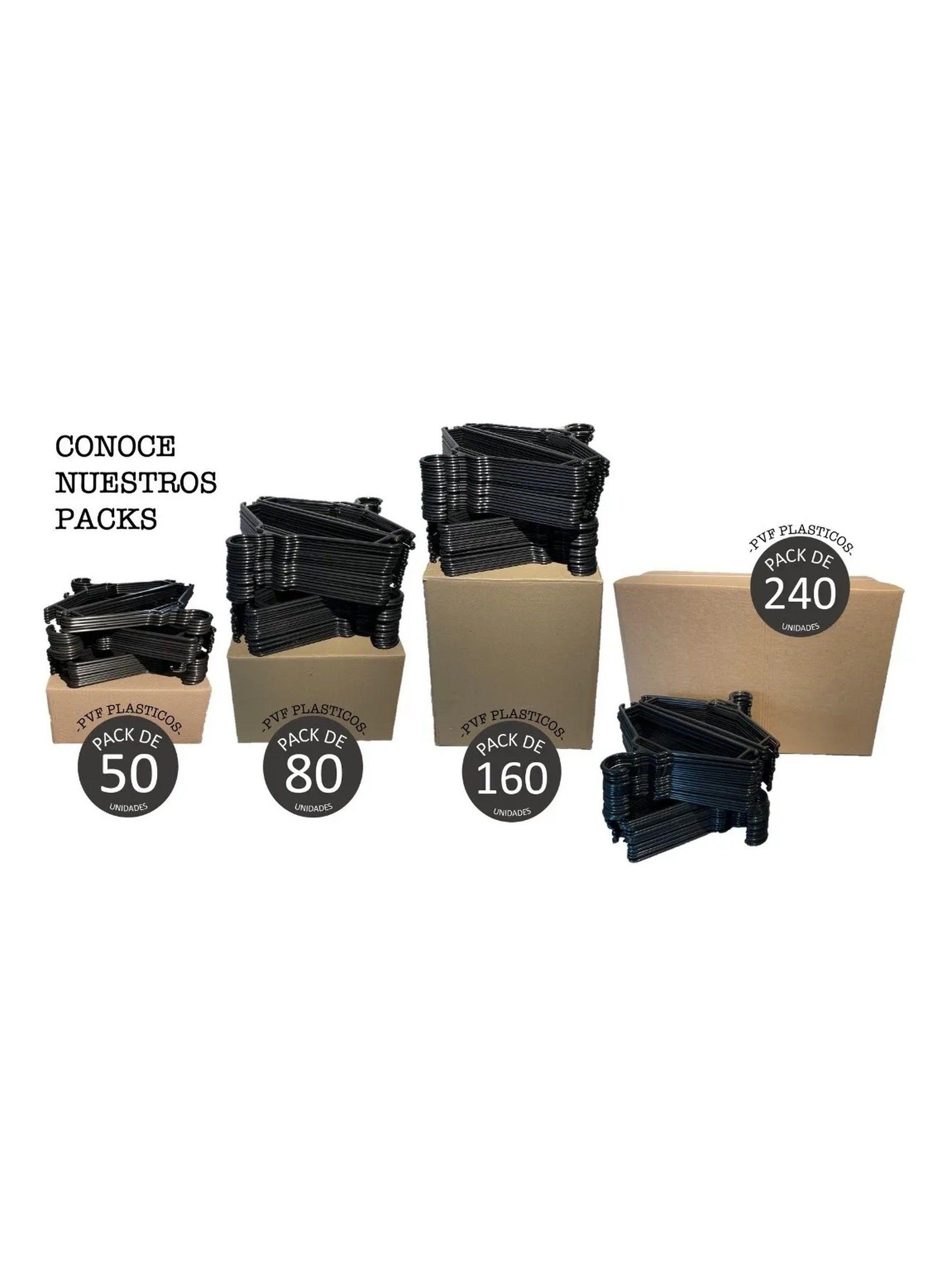 Perchas de Plástico Negro Pack de 80 Unidad-4