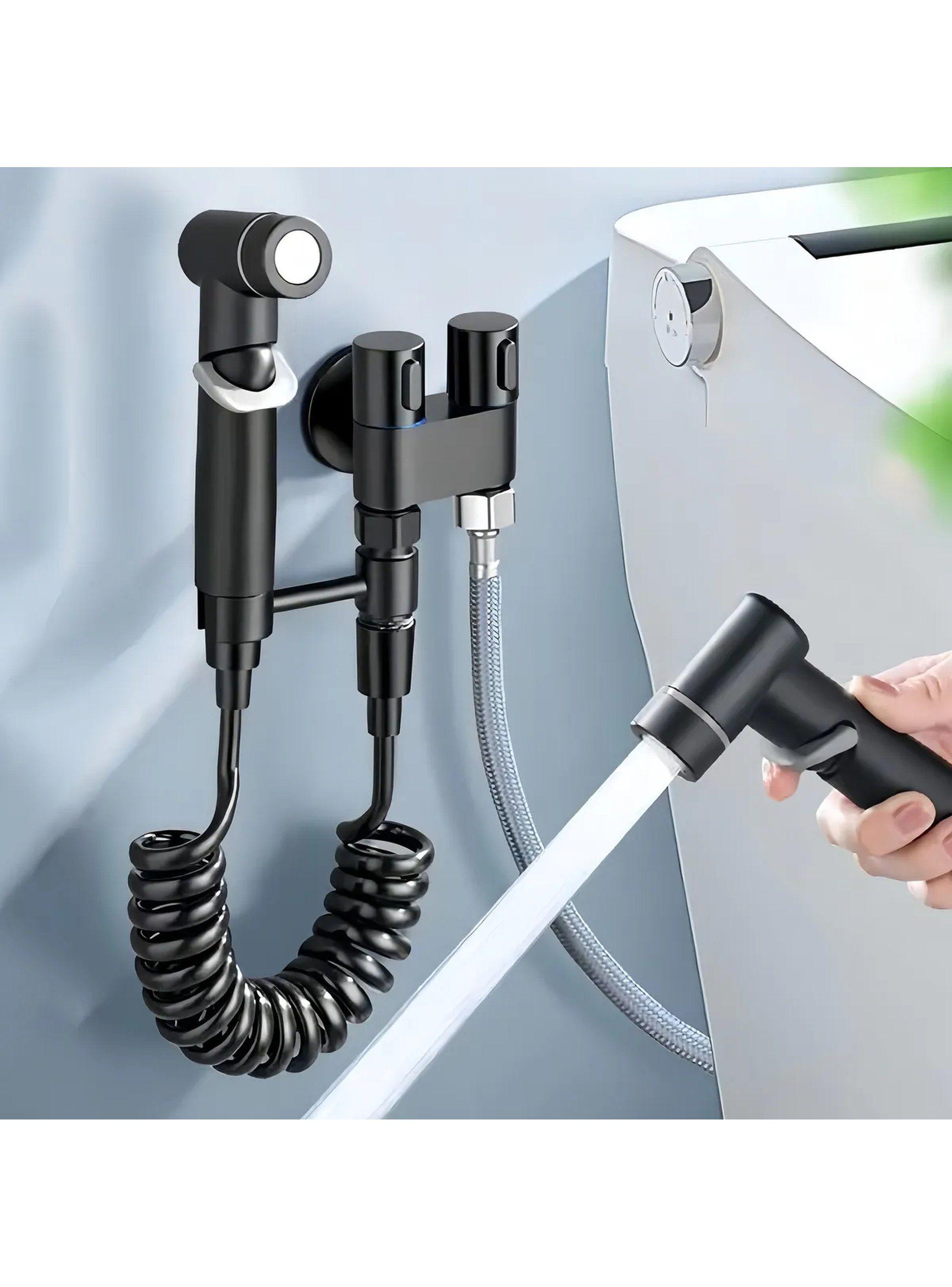 Set De Ducha Manual Bidet Acero Inoxidable Color Negro-4