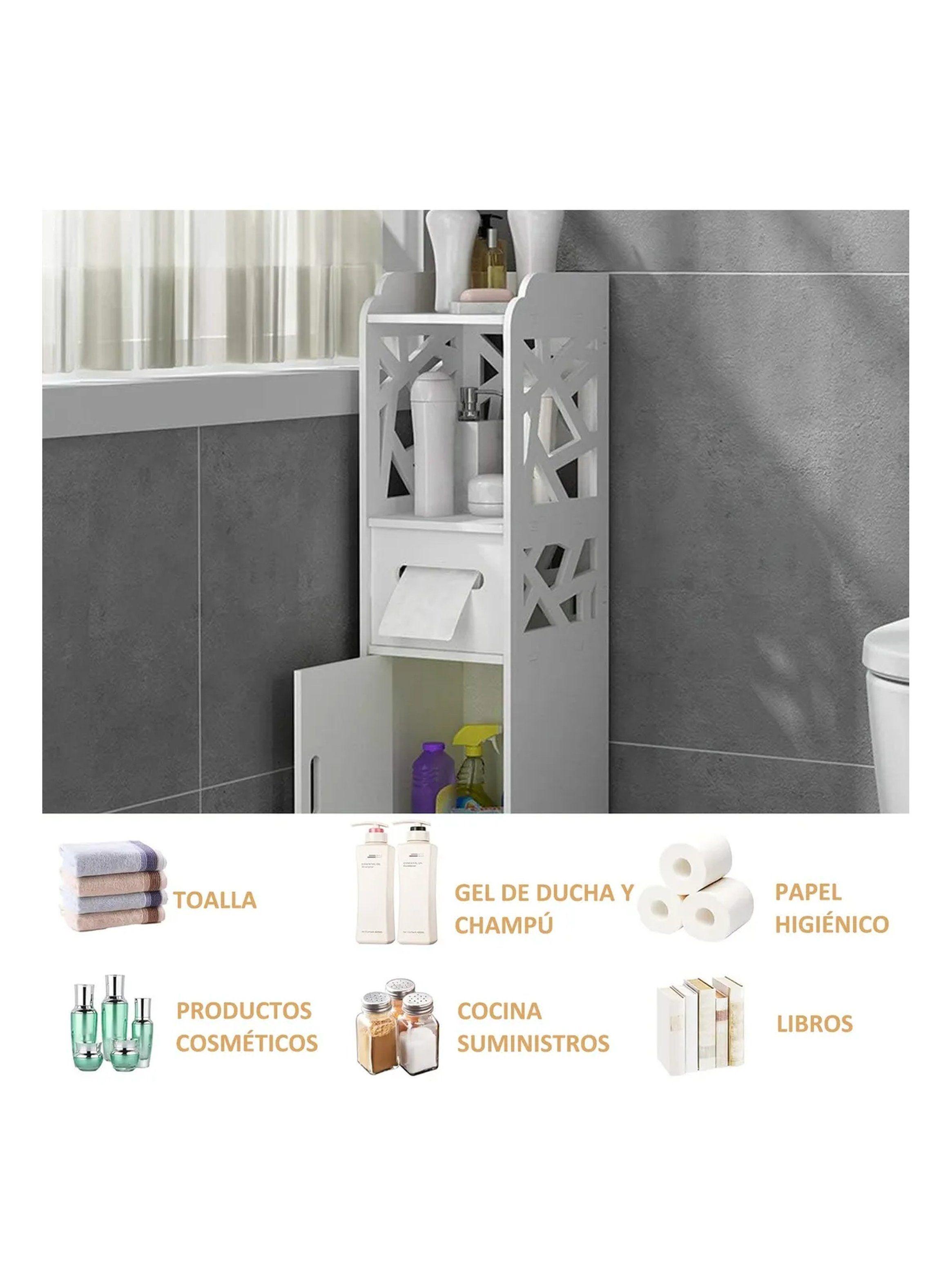 Estantería Multiusos PVC Resistente Blanca con Puertas y Compartimentos-5