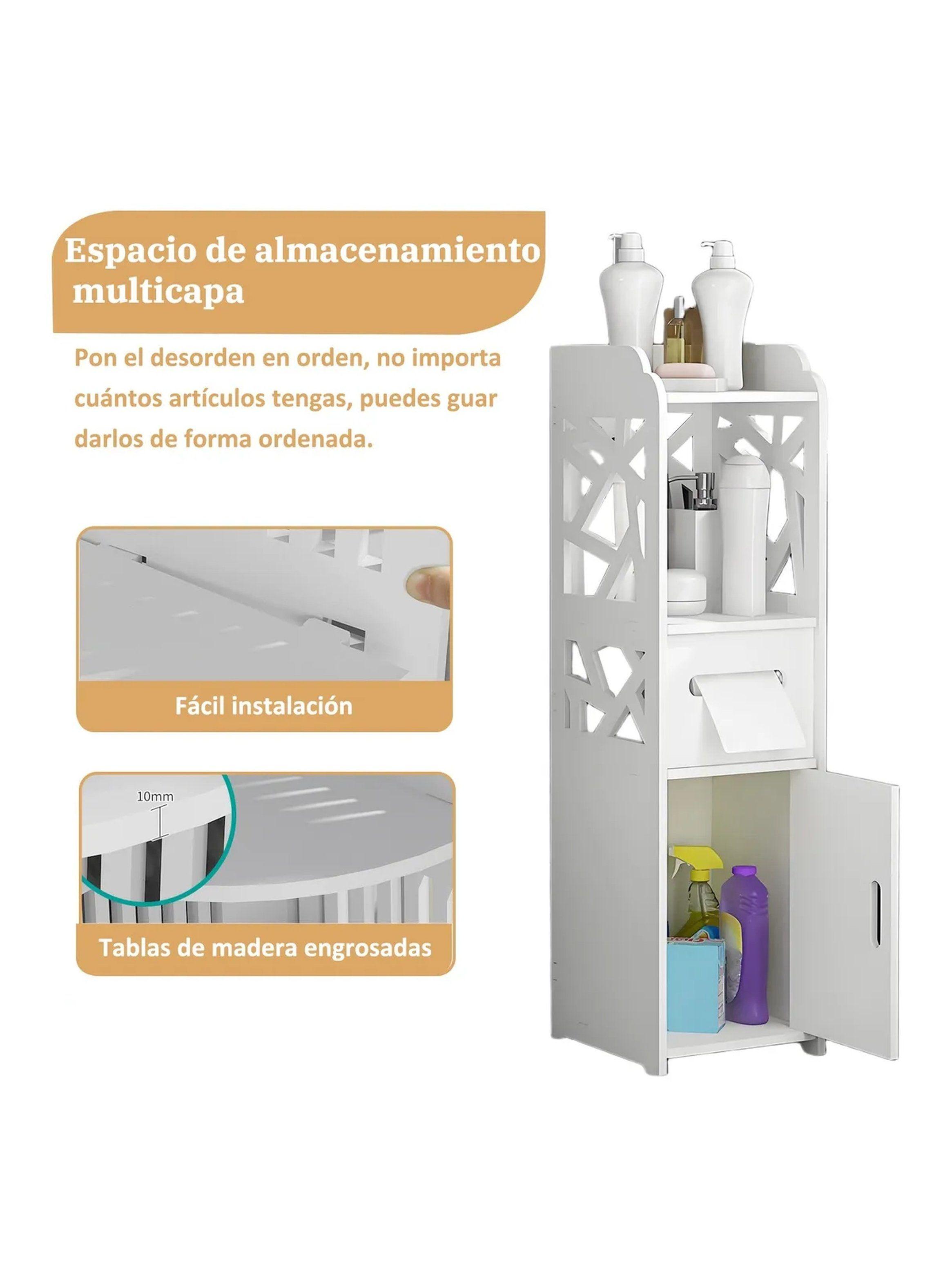 Estantería Multiusos PVC Resistente Blanca con Puertas y Compartimentos-6