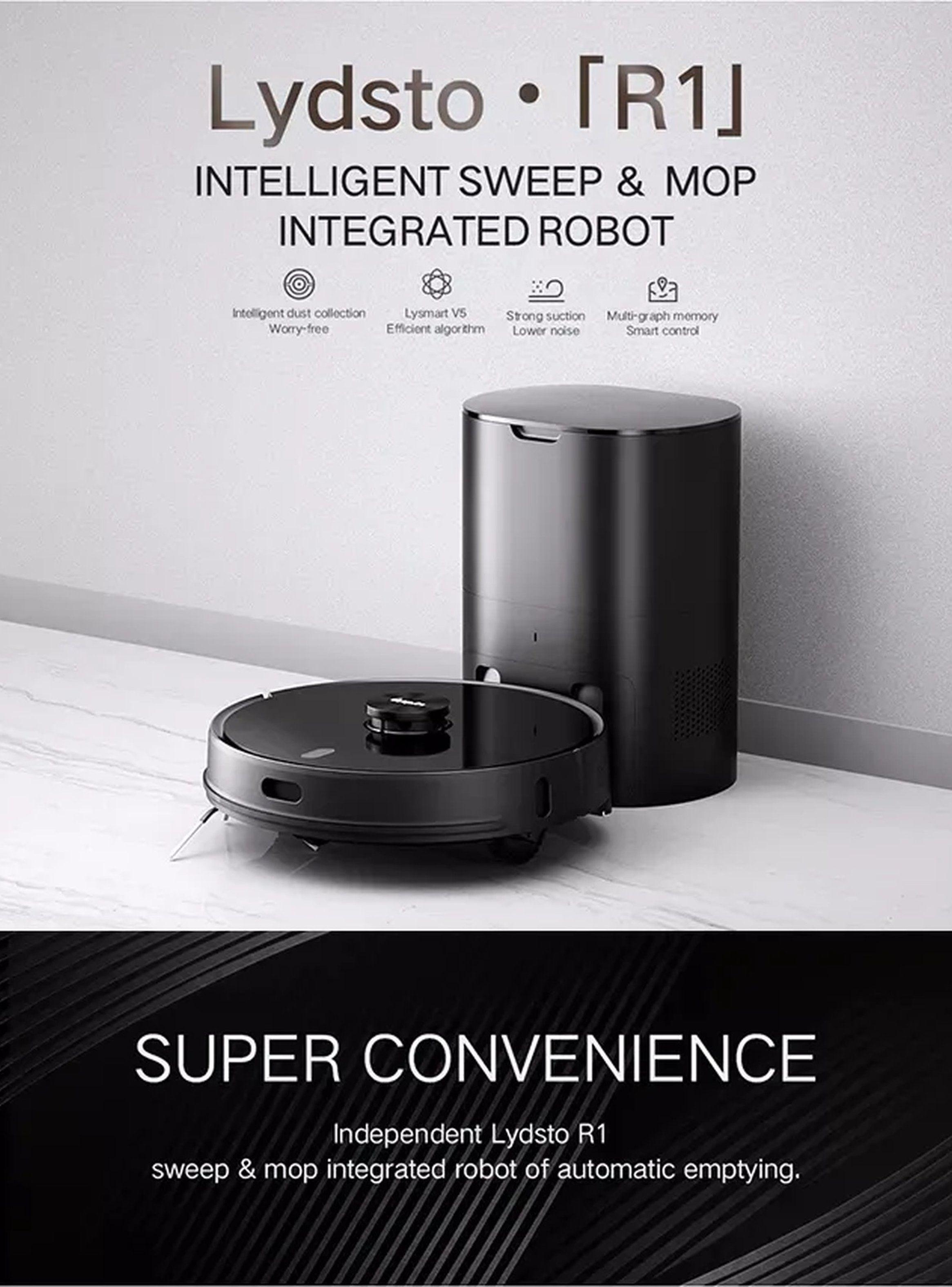 Aspiradora Robot Inteligente Autovaciable Sensor Láser Negro-4
