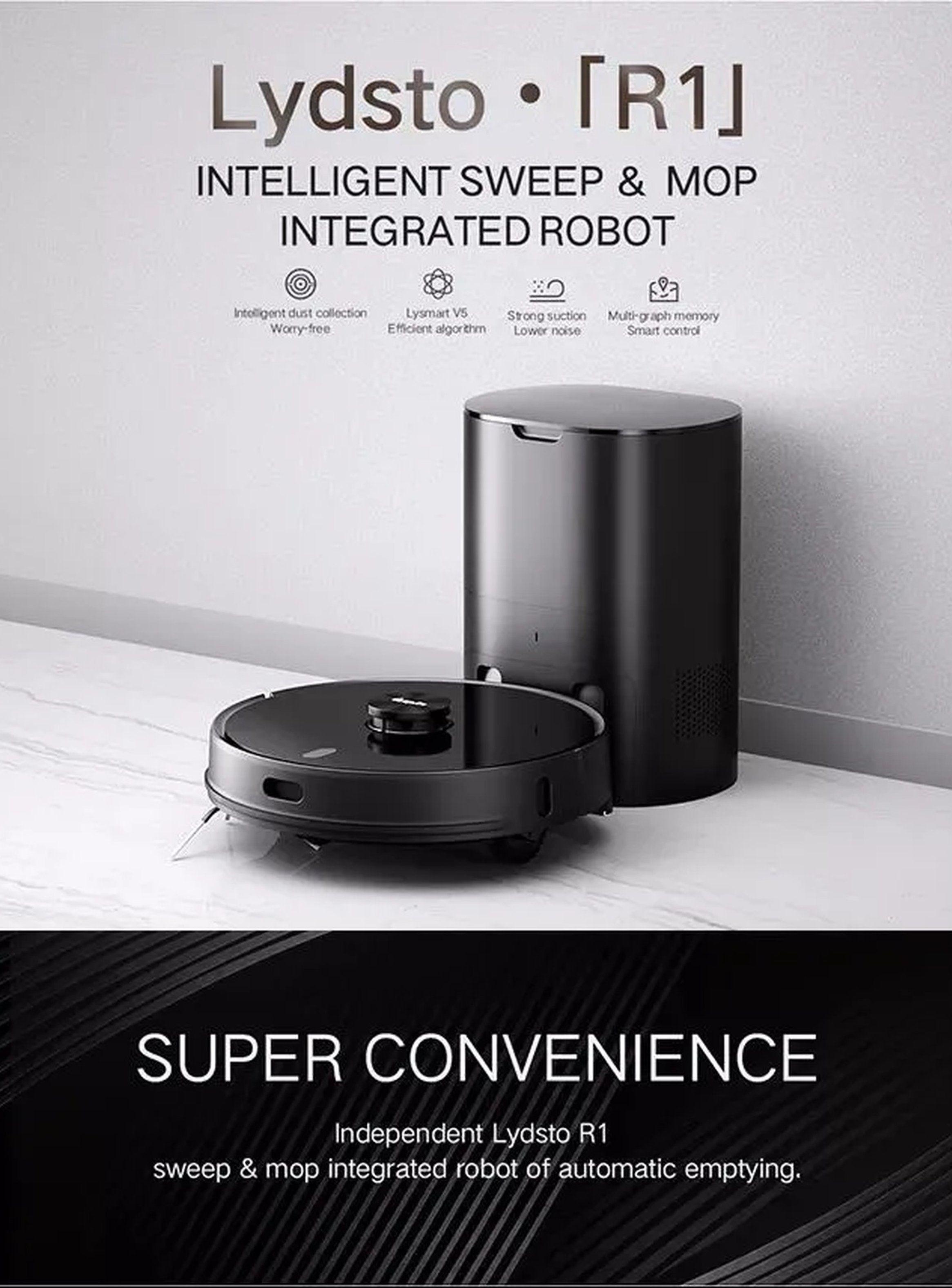 Aspiradora Robot Inteligente Autovaciable Sensor Láser Negro-5
