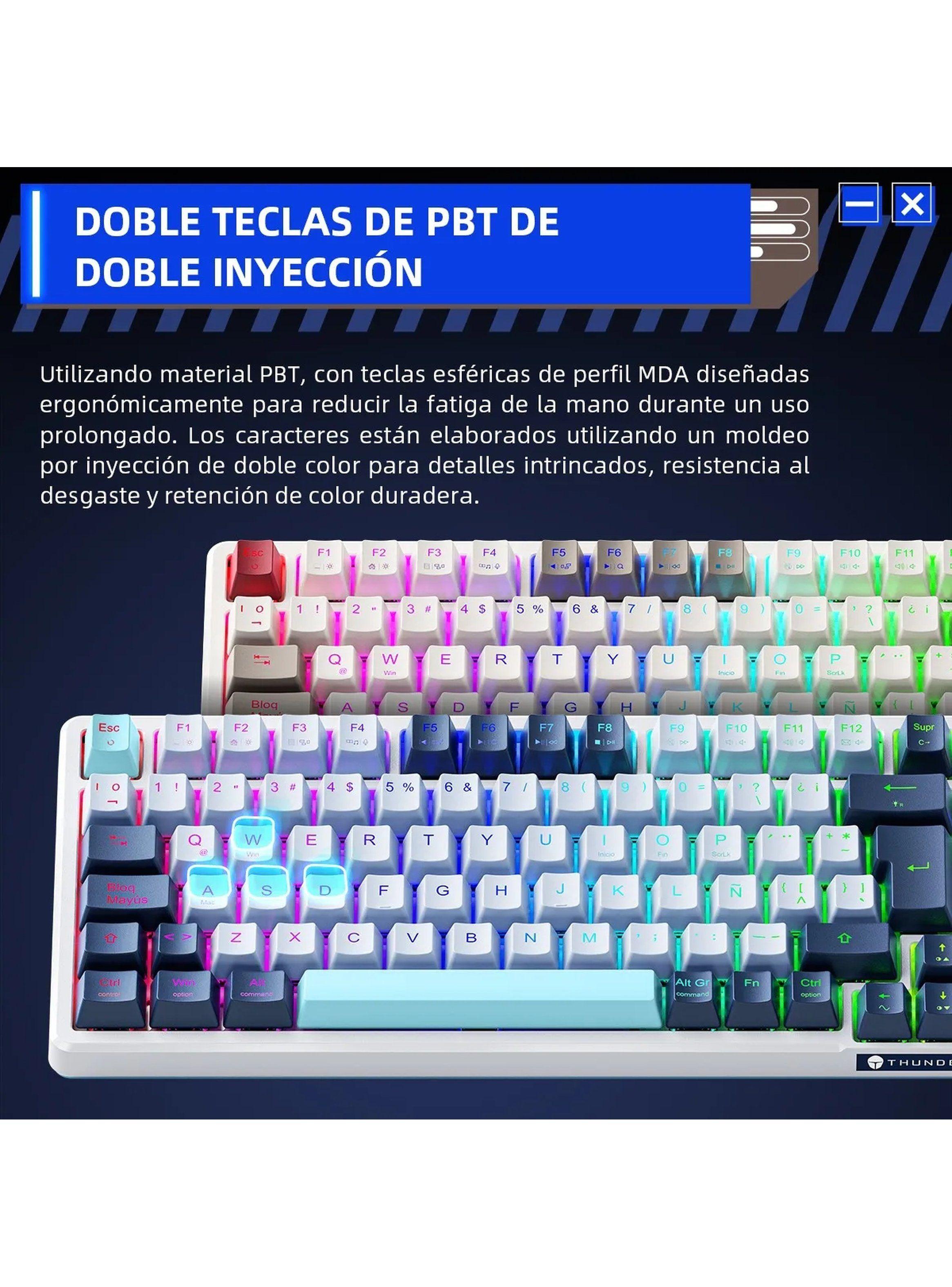 Teclado Mecánico RGB Intercambiable PBT Doble Inyección-1