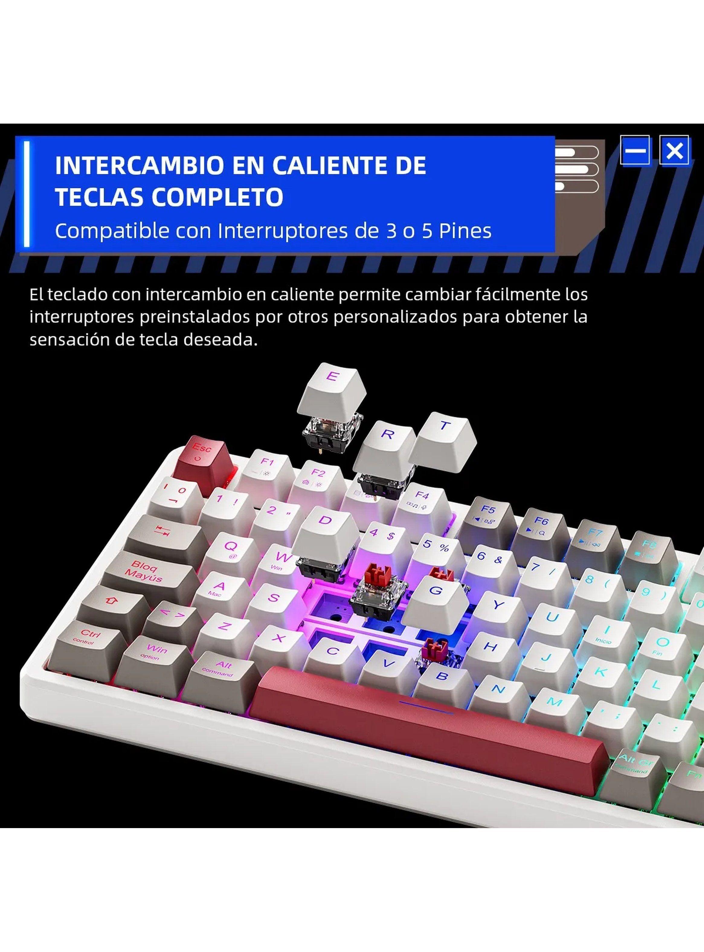 Teclado Mecánico RGB Intercambiable PBT Doble Inyección-2