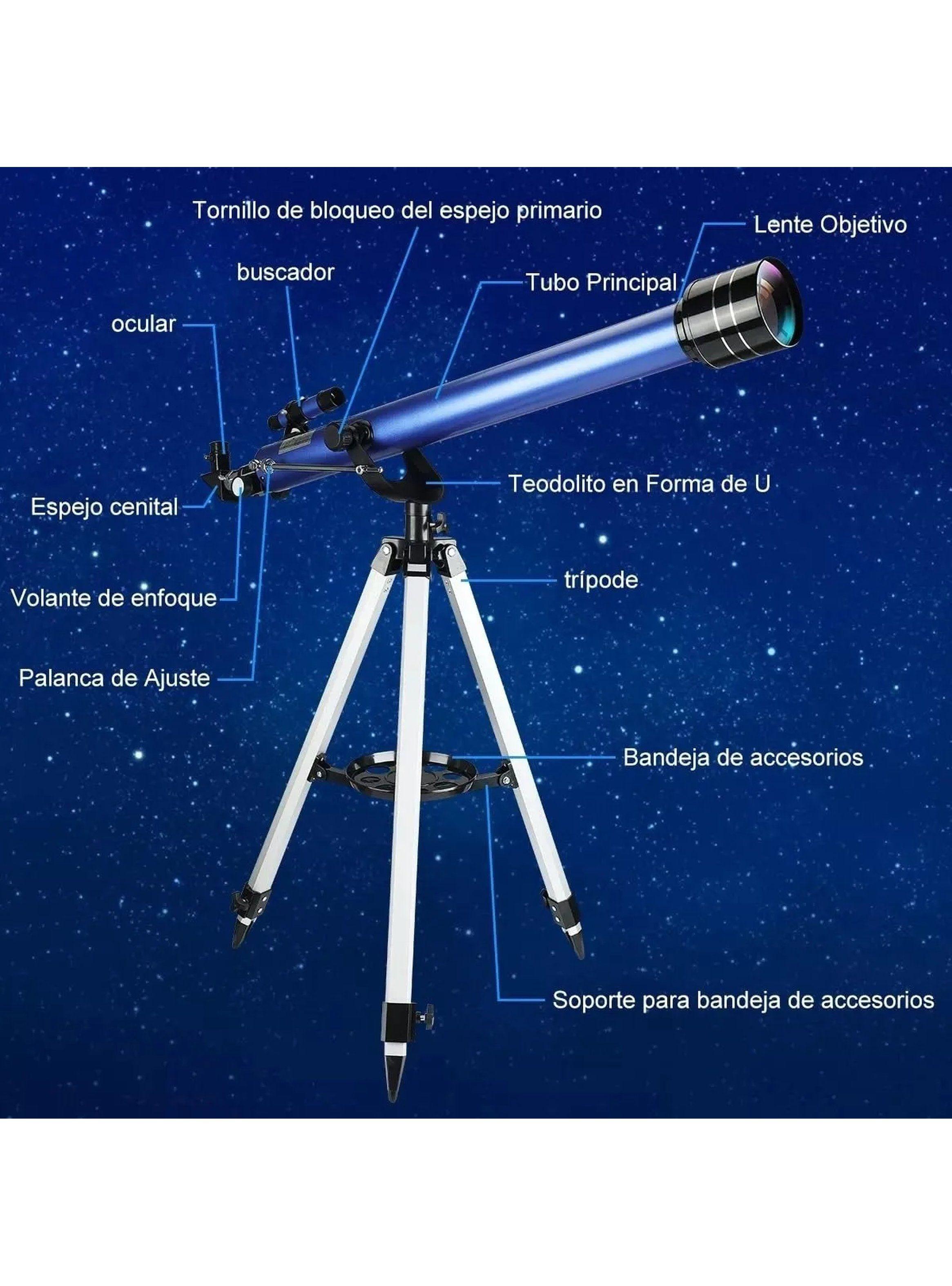 Telescopio Astronómico Refractante 675X Ampliación con Trípode y Accesorios-1