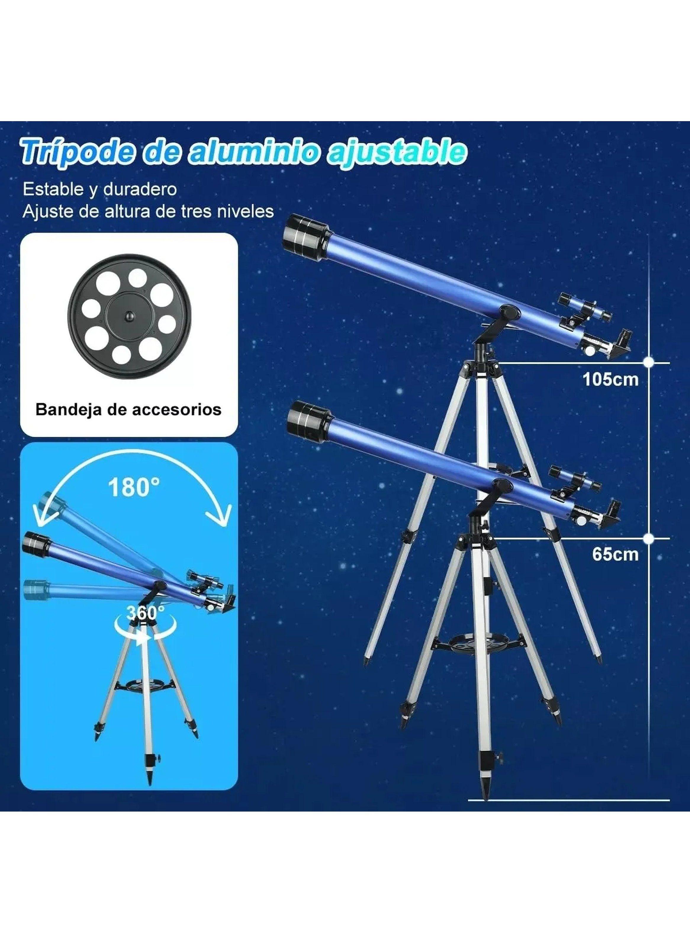 Telescopio Astronómico Refractante 675X Ampliación con Trípode y Accesorios-4