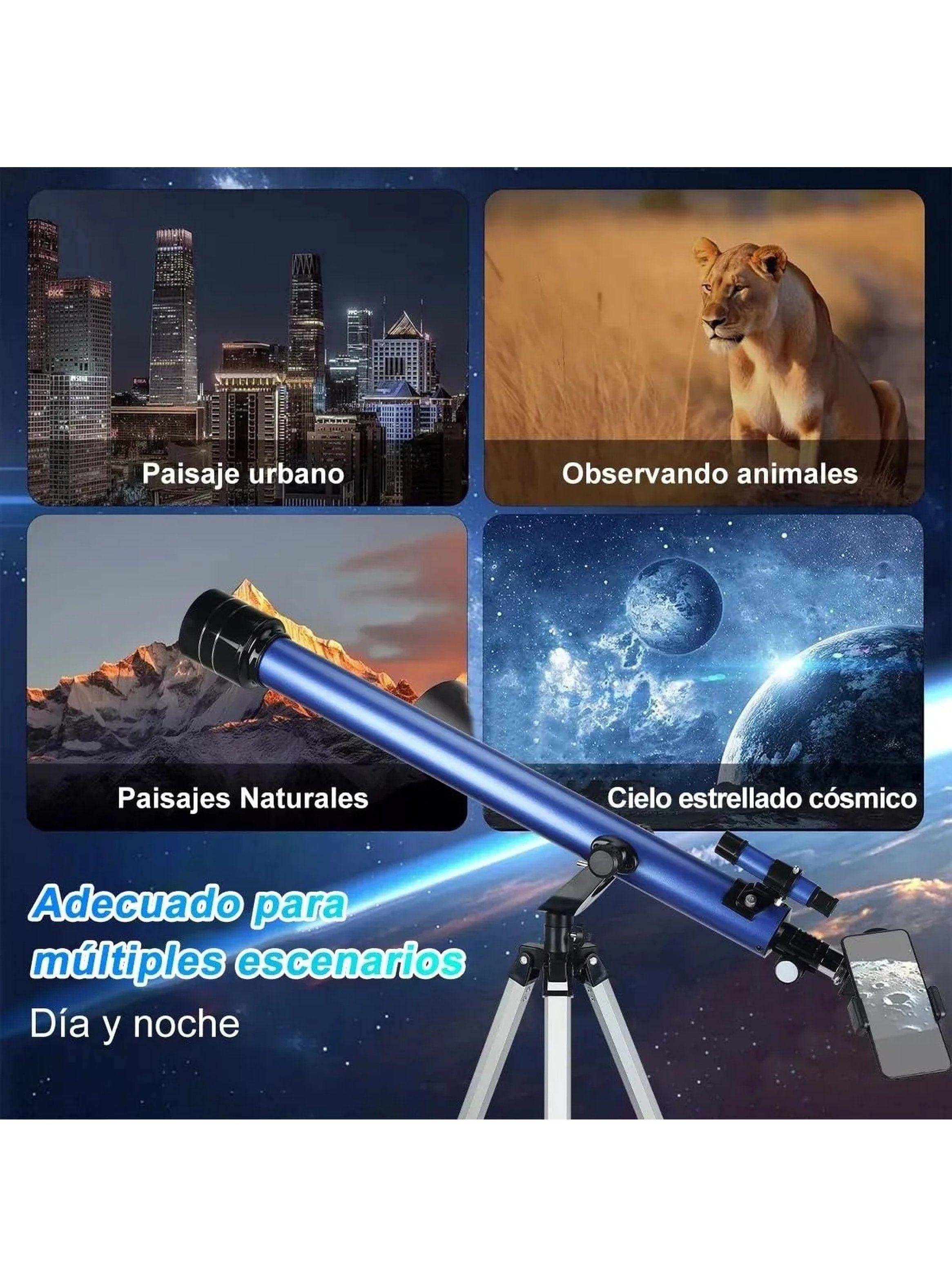 Telescopio Astronómico Refractante 675X Ampliación con Trípode y Accesorios-7