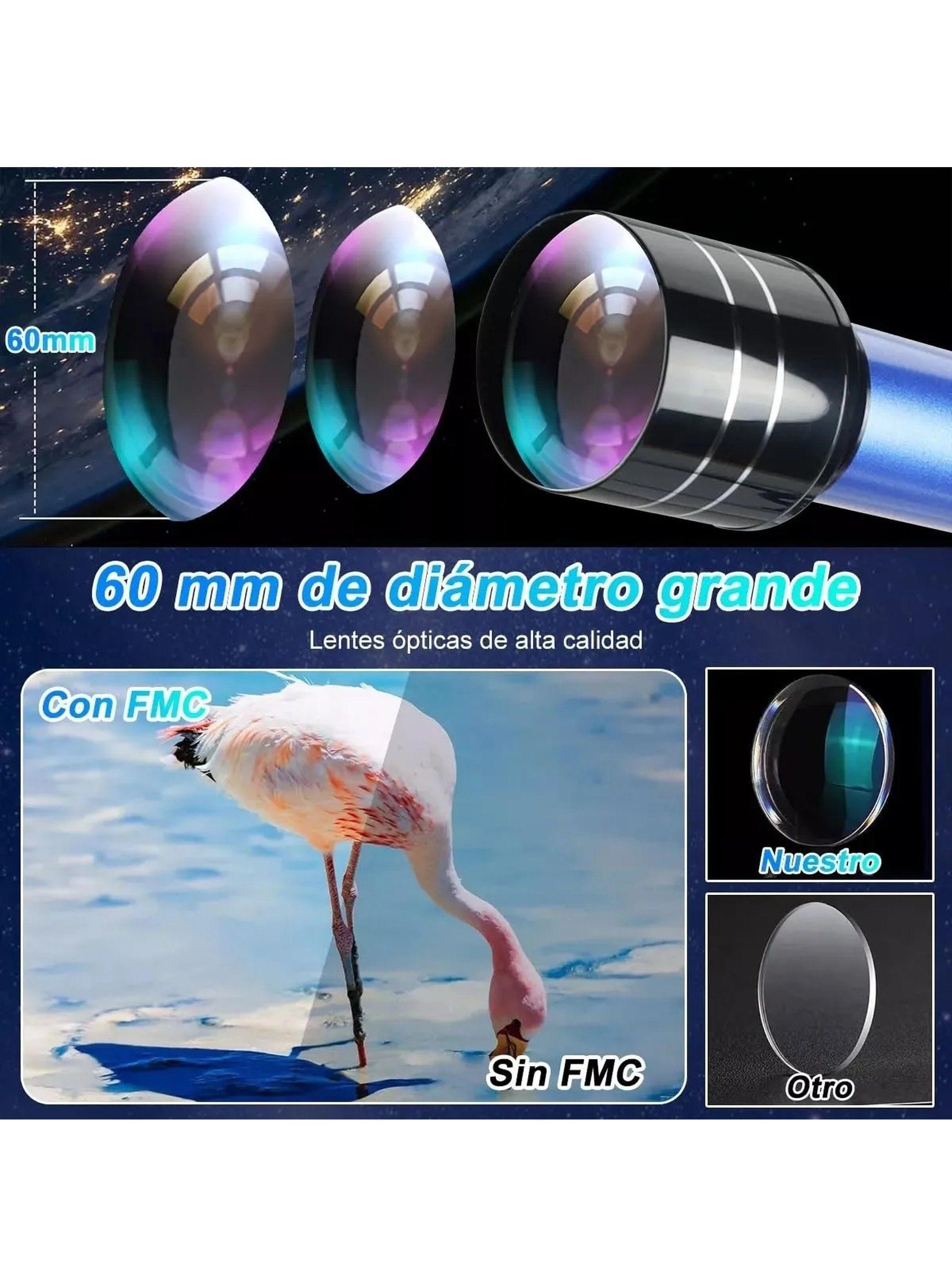 Telescopio Astronómico Refractante 675X Ampliación con Trípode y Accesorios-8