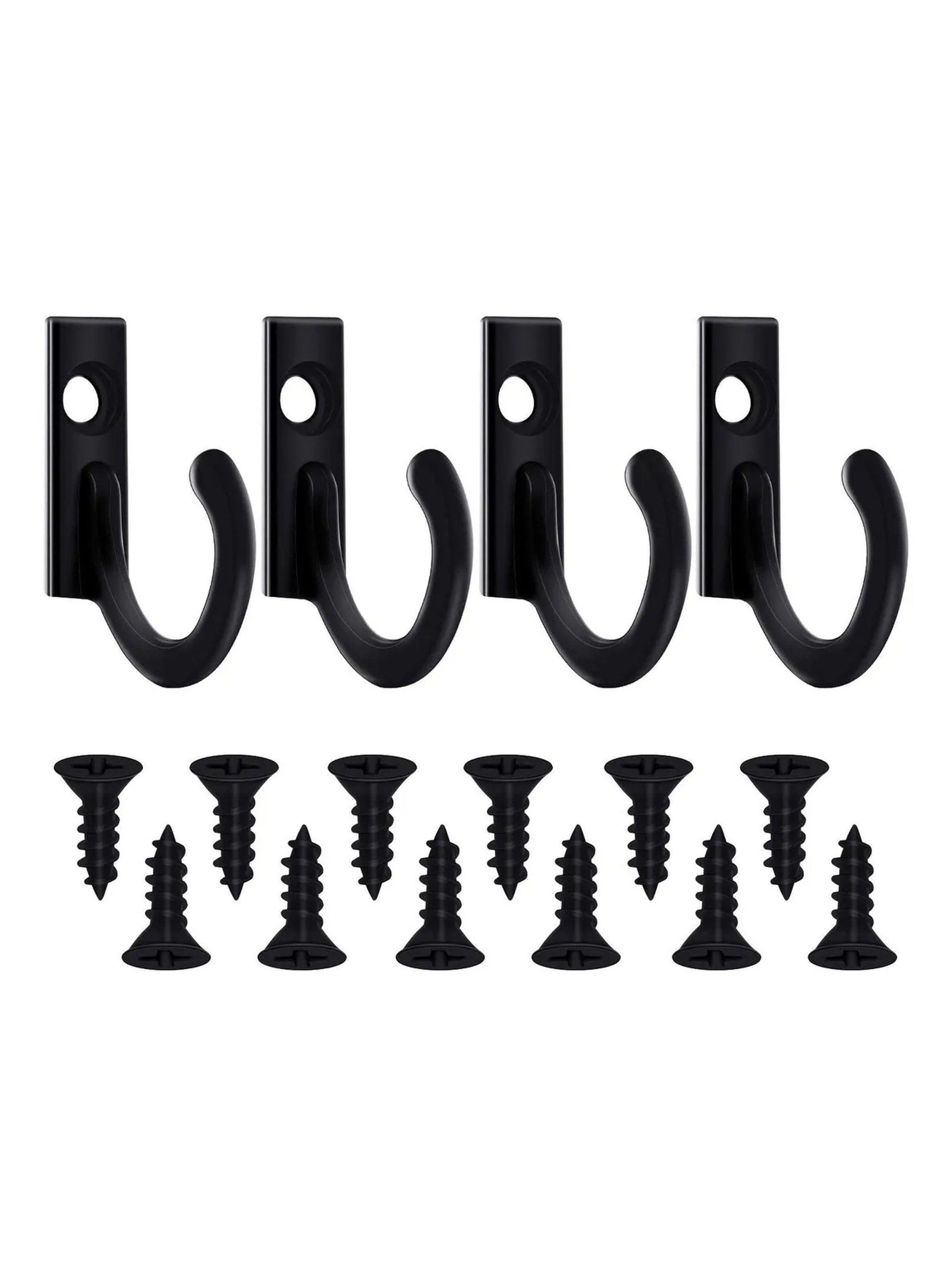 Ganchos de Pared con Tornillos Negros 2 cm Paquete 24 Piezas-3