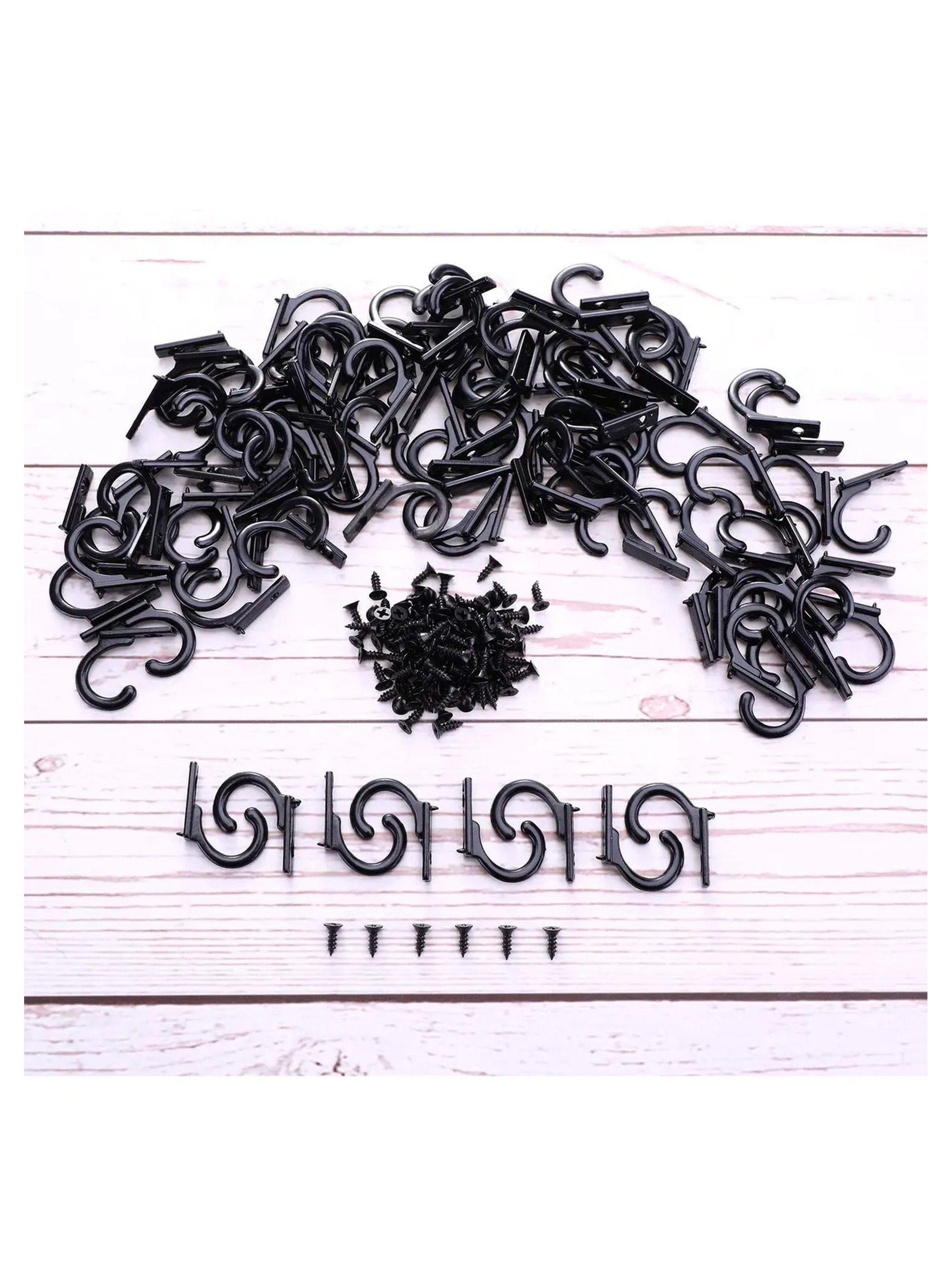 Ganchos de Pared con Tornillos Negros 2 cm Paquete 24 Piezas-4