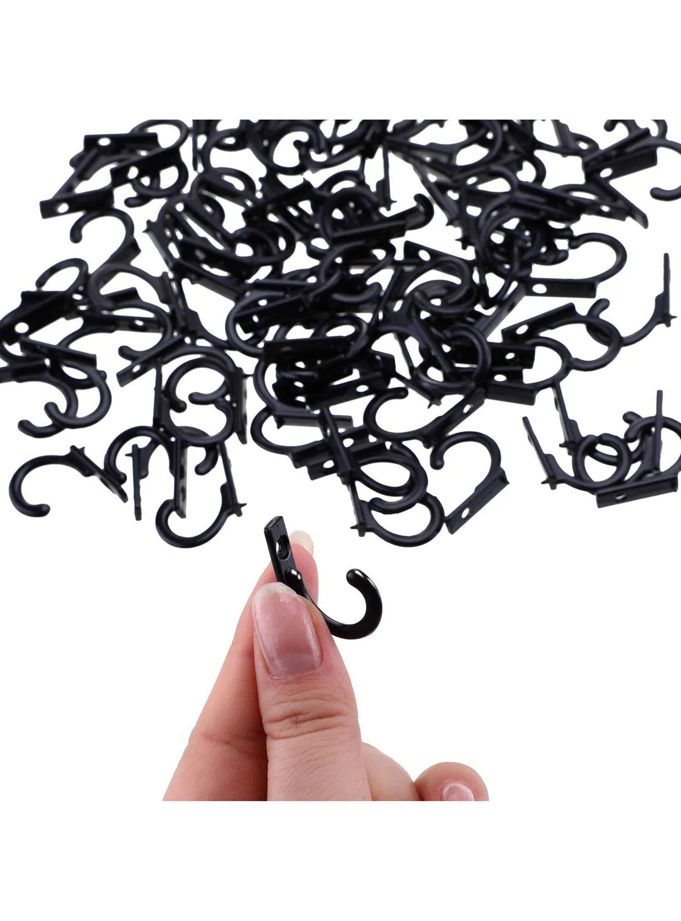 Ganchos de Pared con Tornillos Negros 2 cm Paquete 24 Piezas-6