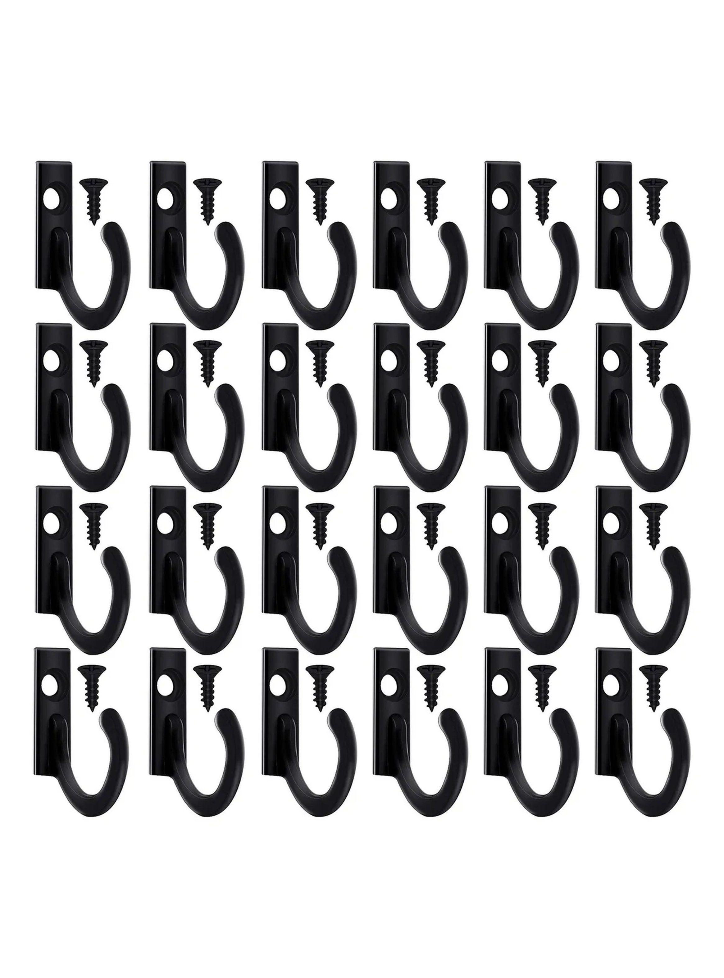Ganchos de Pared con Tornillos Negros 2 cm Paquete 24 Piezas-8