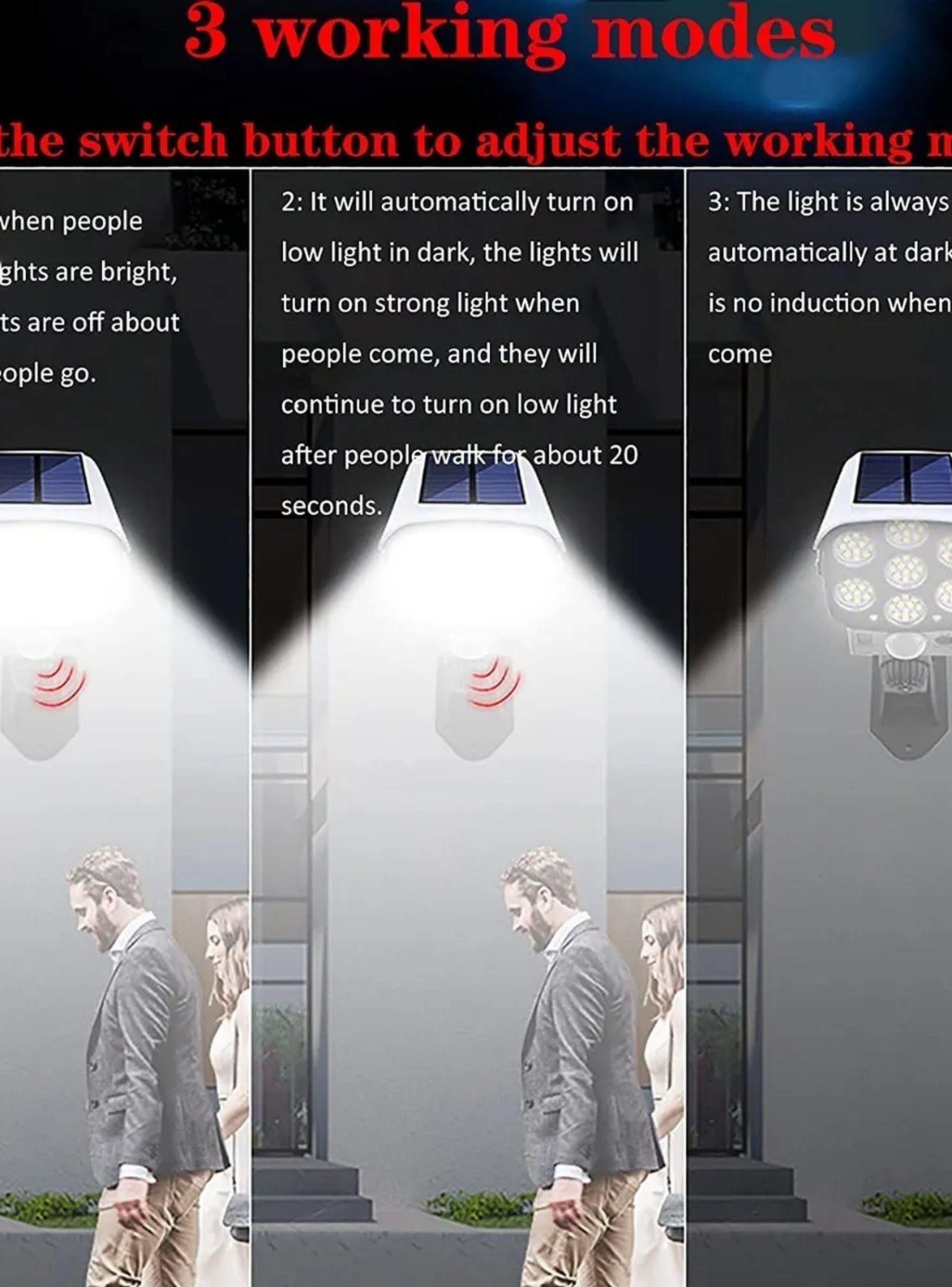 Luz Solar de Exterior LED con Sensor de Movimiento Impermeable-2