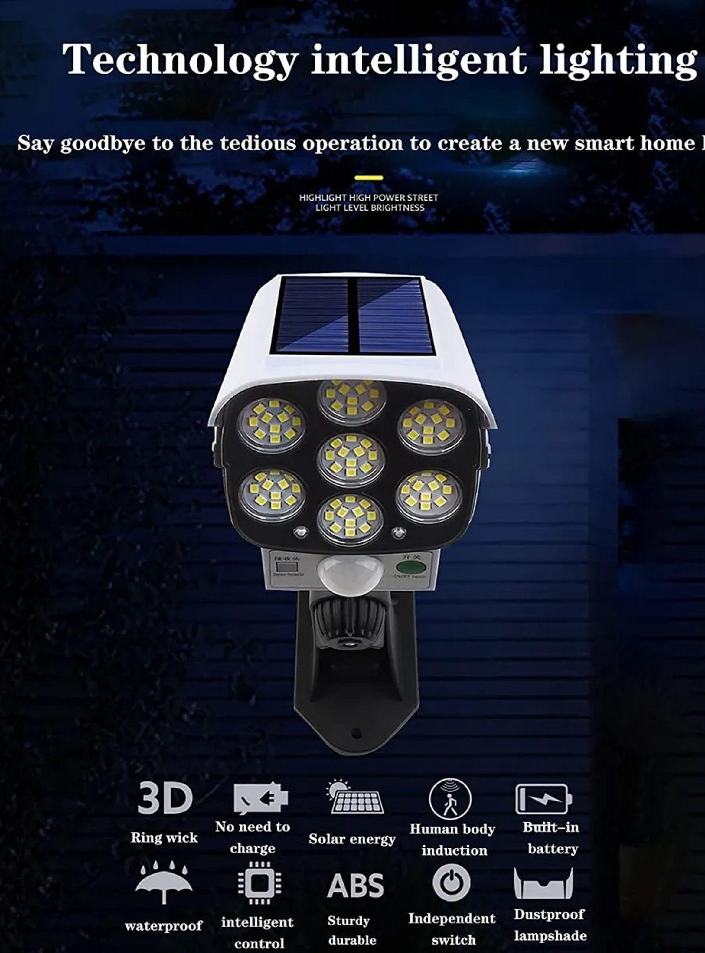 Luz Solar de Exterior LED con Sensor de Movimiento Impermeable-3