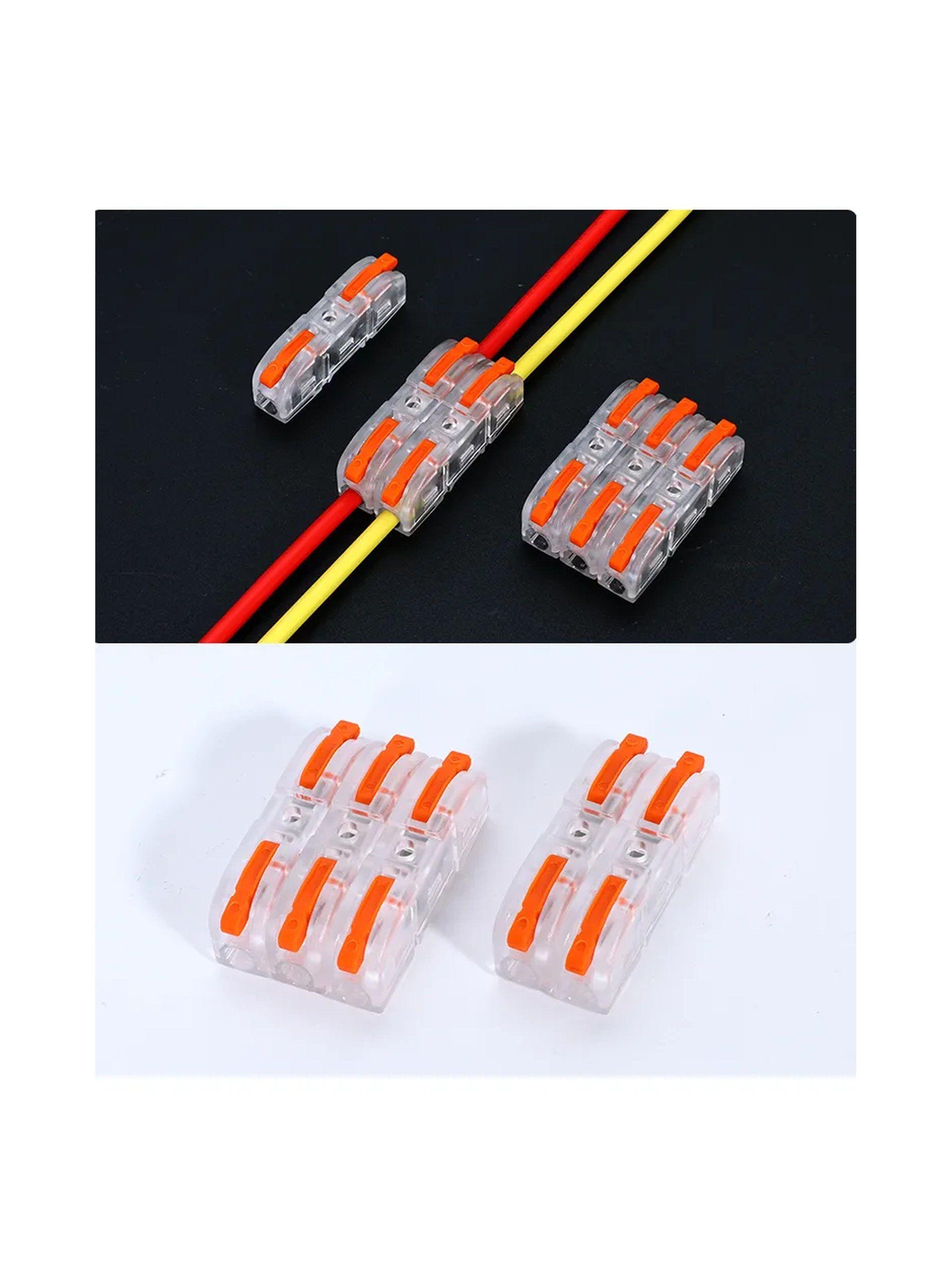 Conectores de Cable Eléctrico Compactos Transparente 3 Vías-1