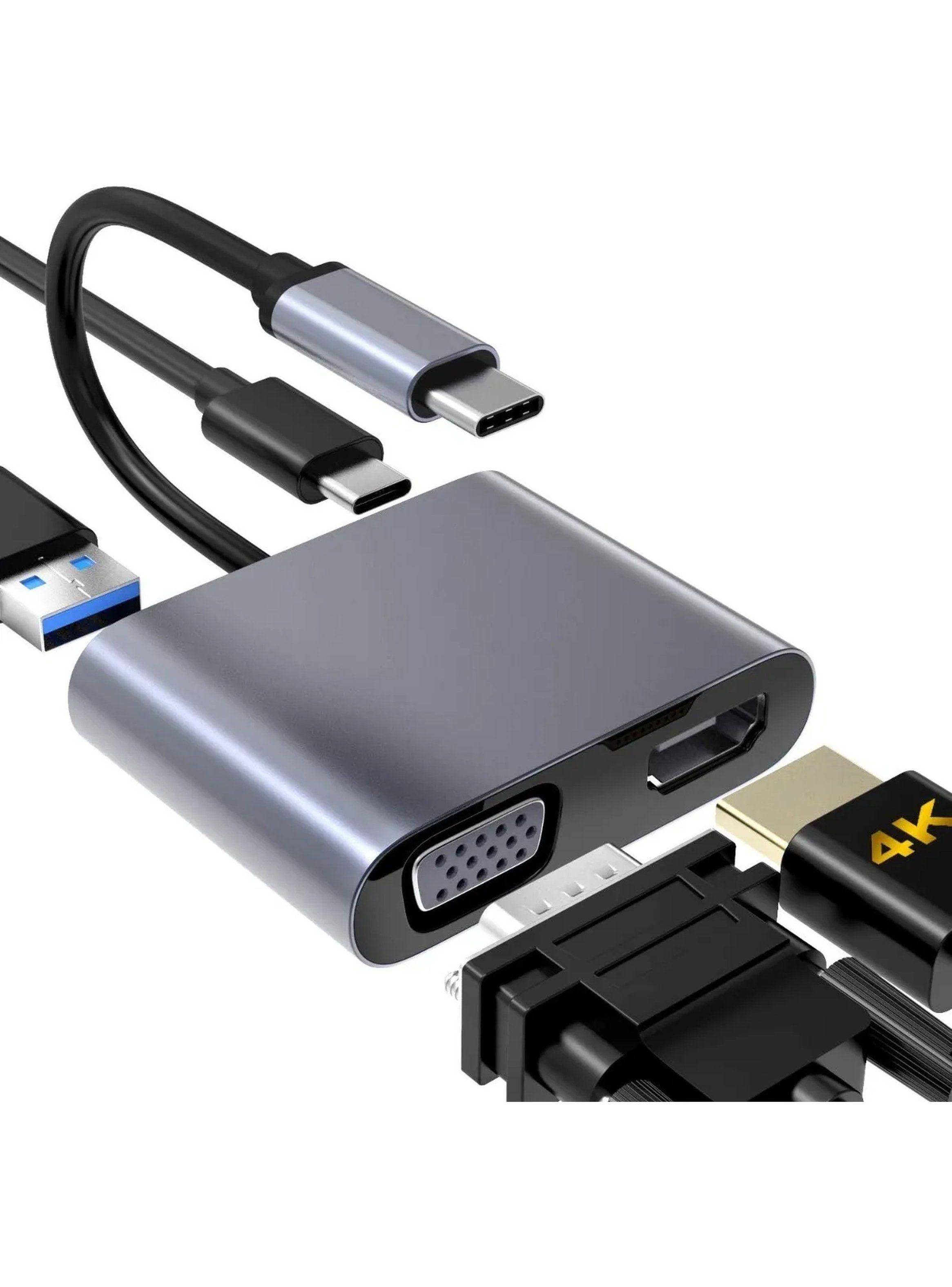 Adaptador USB-C Multipuerto HDMI VGA 87W Transferencia de Datos-0