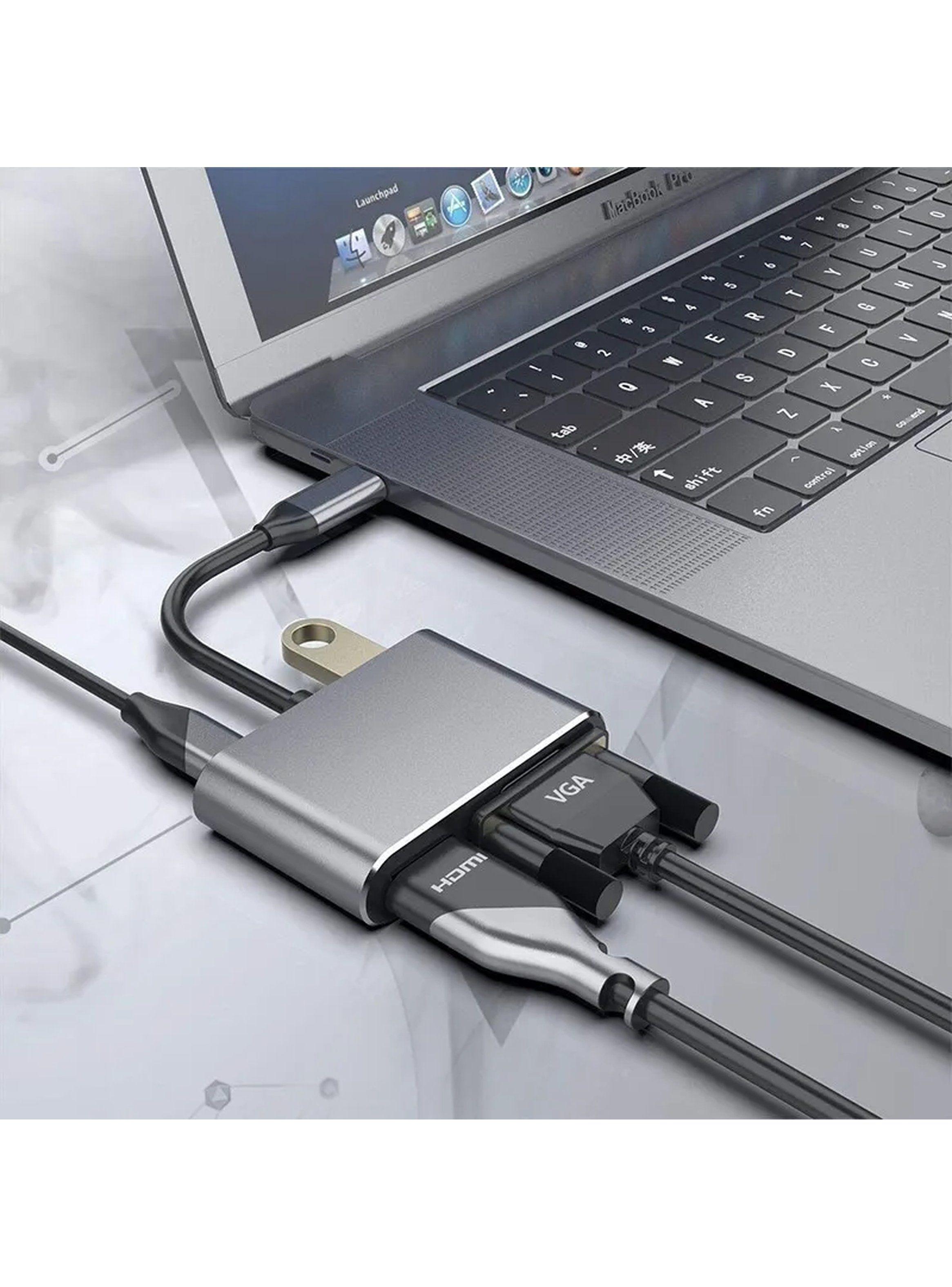 Adaptador USB-C Multipuerto HDMI VGA 87W Transferencia de Datos-2