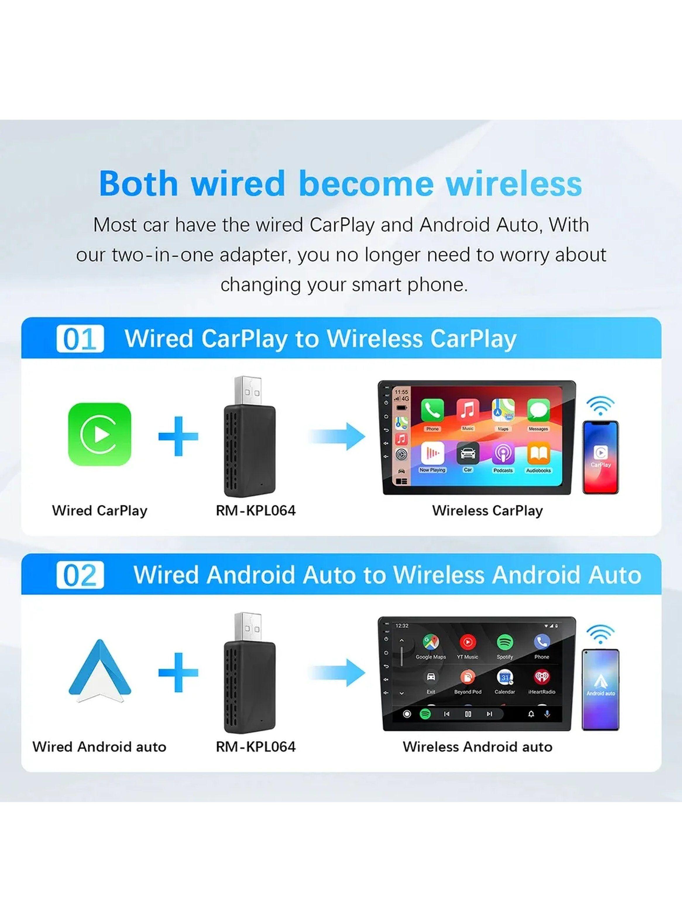 Adaptador Inalámbrico CarPlay Android Auto RM-KPL064-2