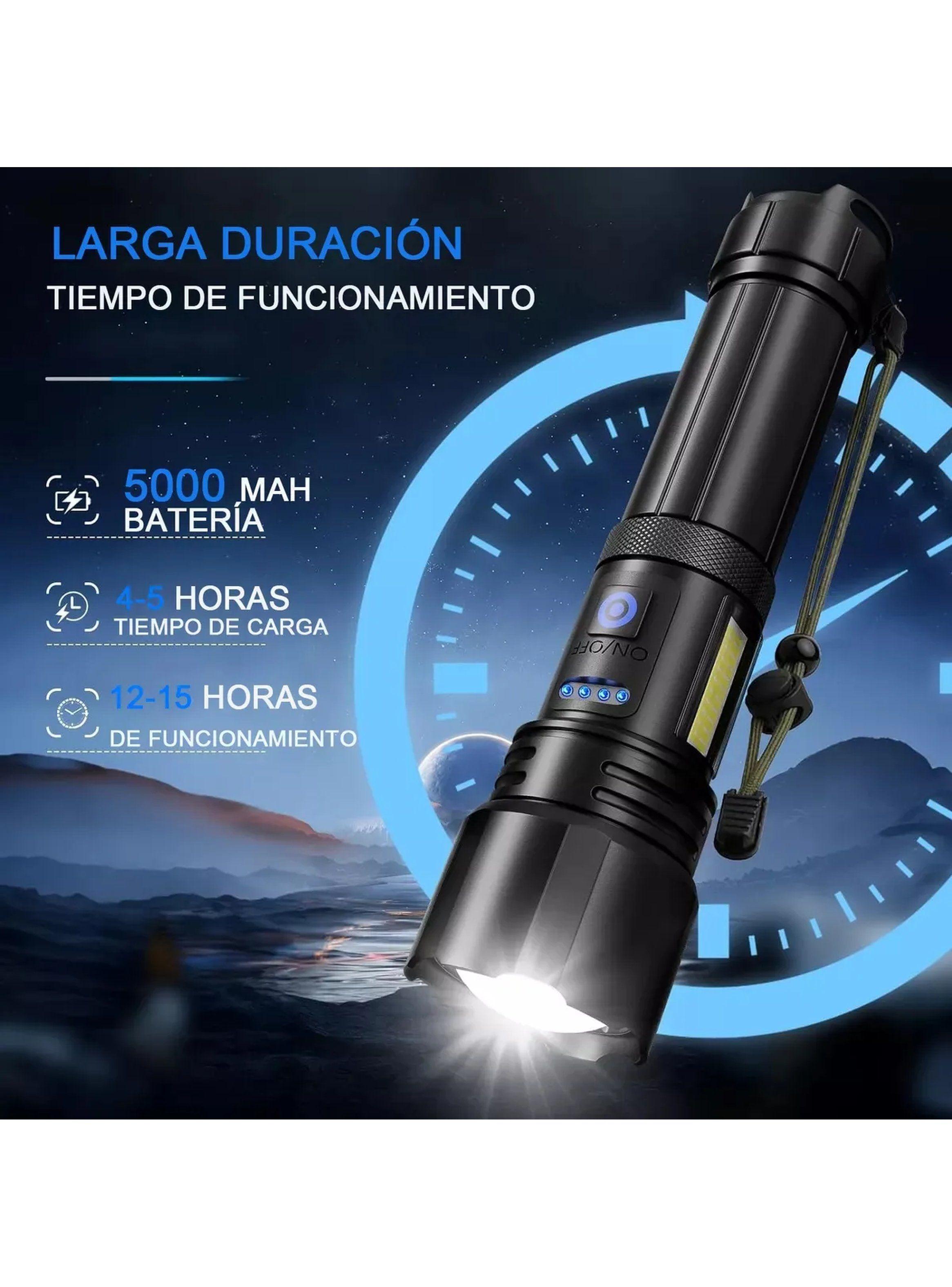 Linterna Recargable LED 5000mAh Larga Duración 12-15 Horas-2