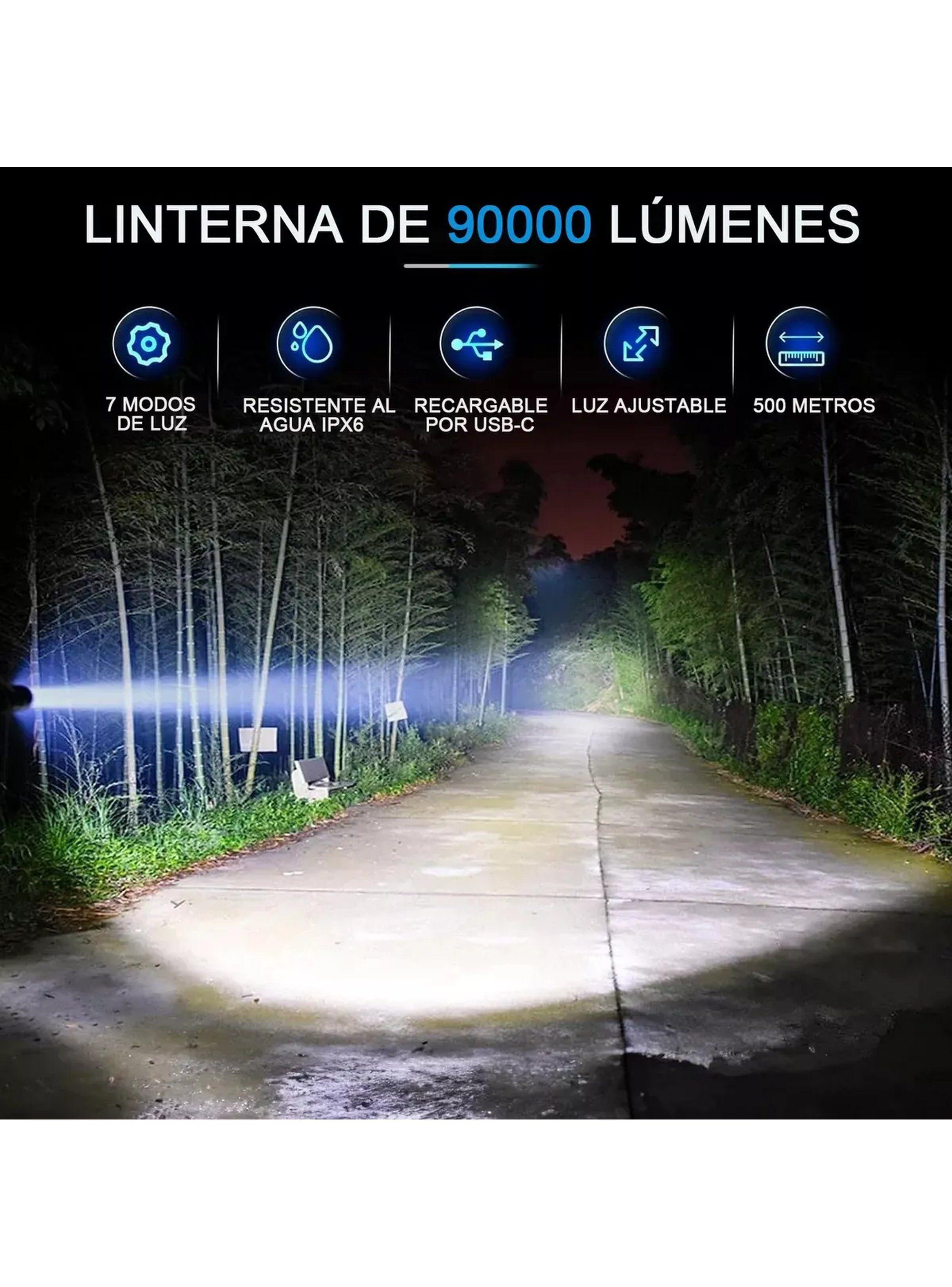 Linterna Recargable LED 5000mAh Larga Duración 12-15 Horas-4