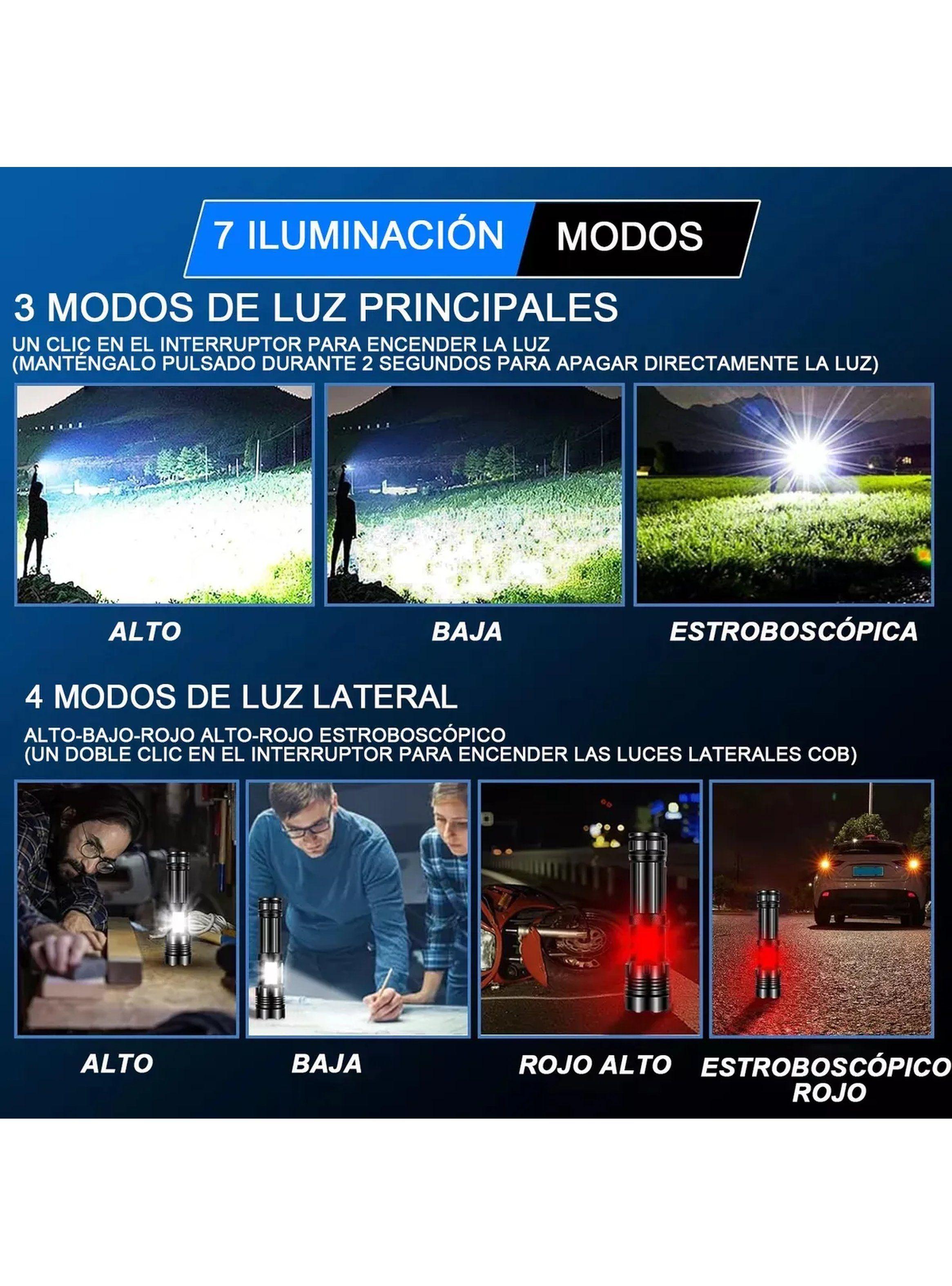 Linterna Recargable LED 5000mAh Larga Duración 12-15 Horas-5