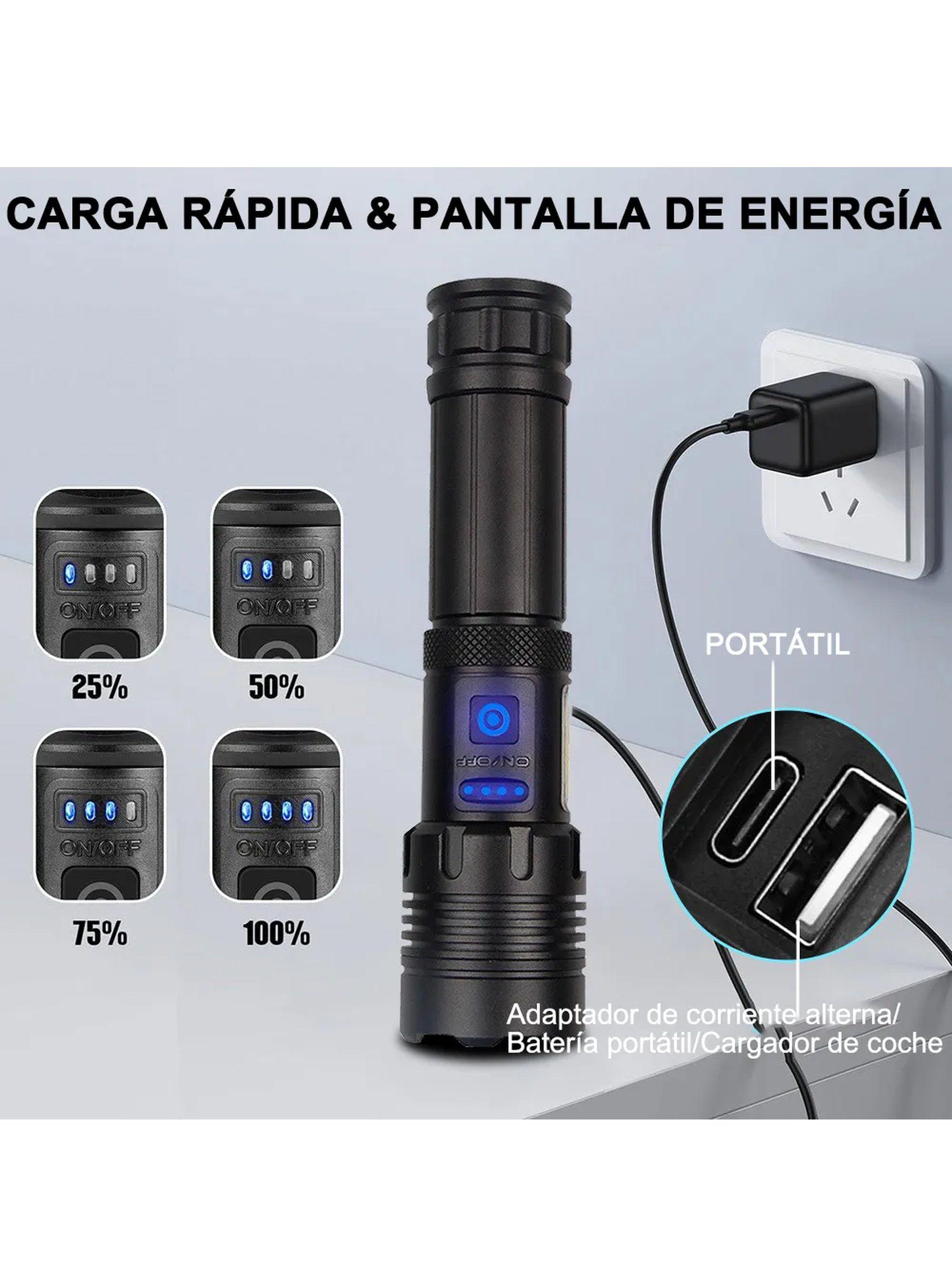 Linterna Recargable LED 5000mAh Larga Duración 12-15 Horas-6