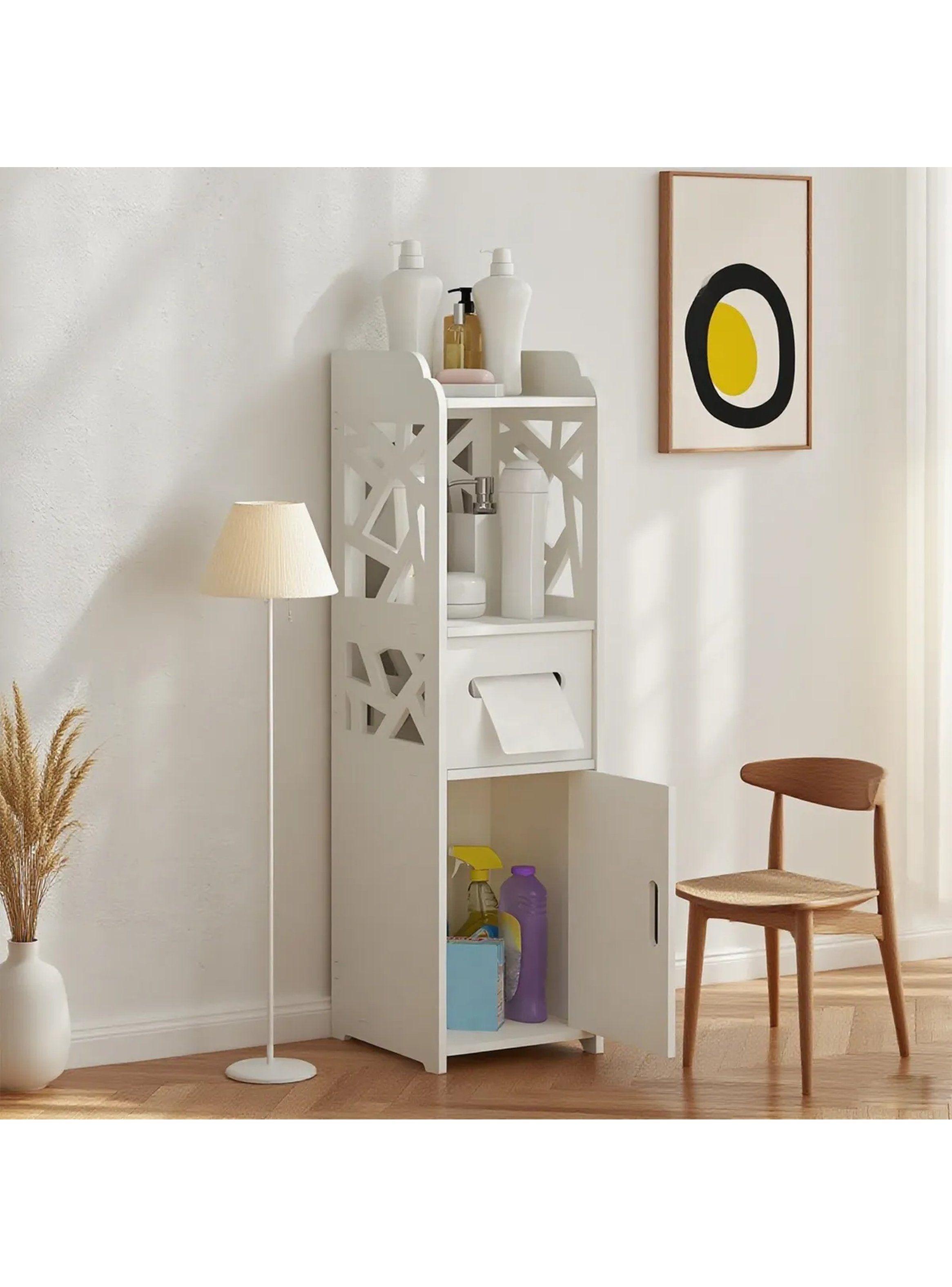 Estante de Baño Multifuncional Plástico Blanco 80cm-2