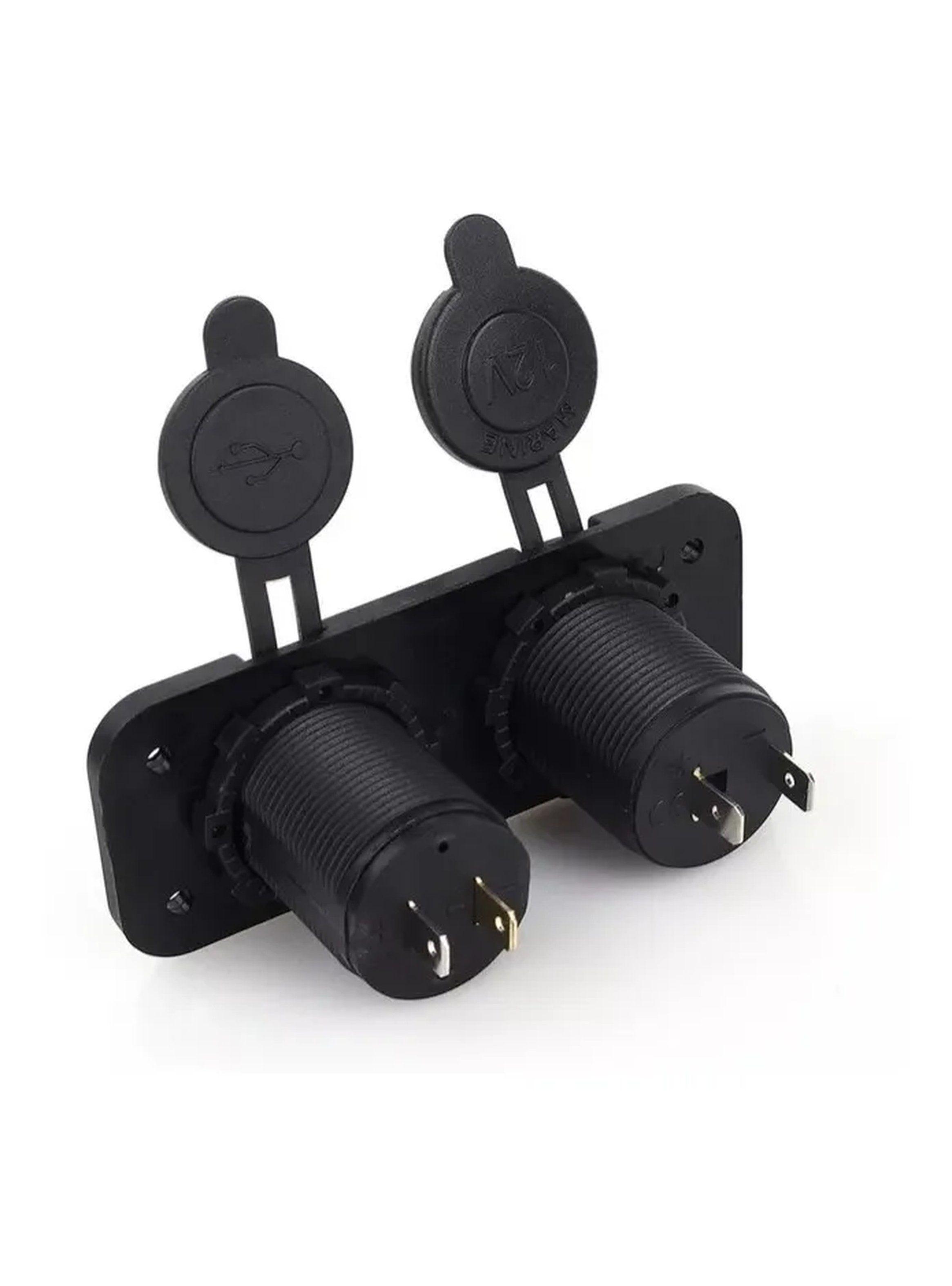 Cargador USB para Automóvil 12V Dual 5V 1A/2.1A Panel Negro-3