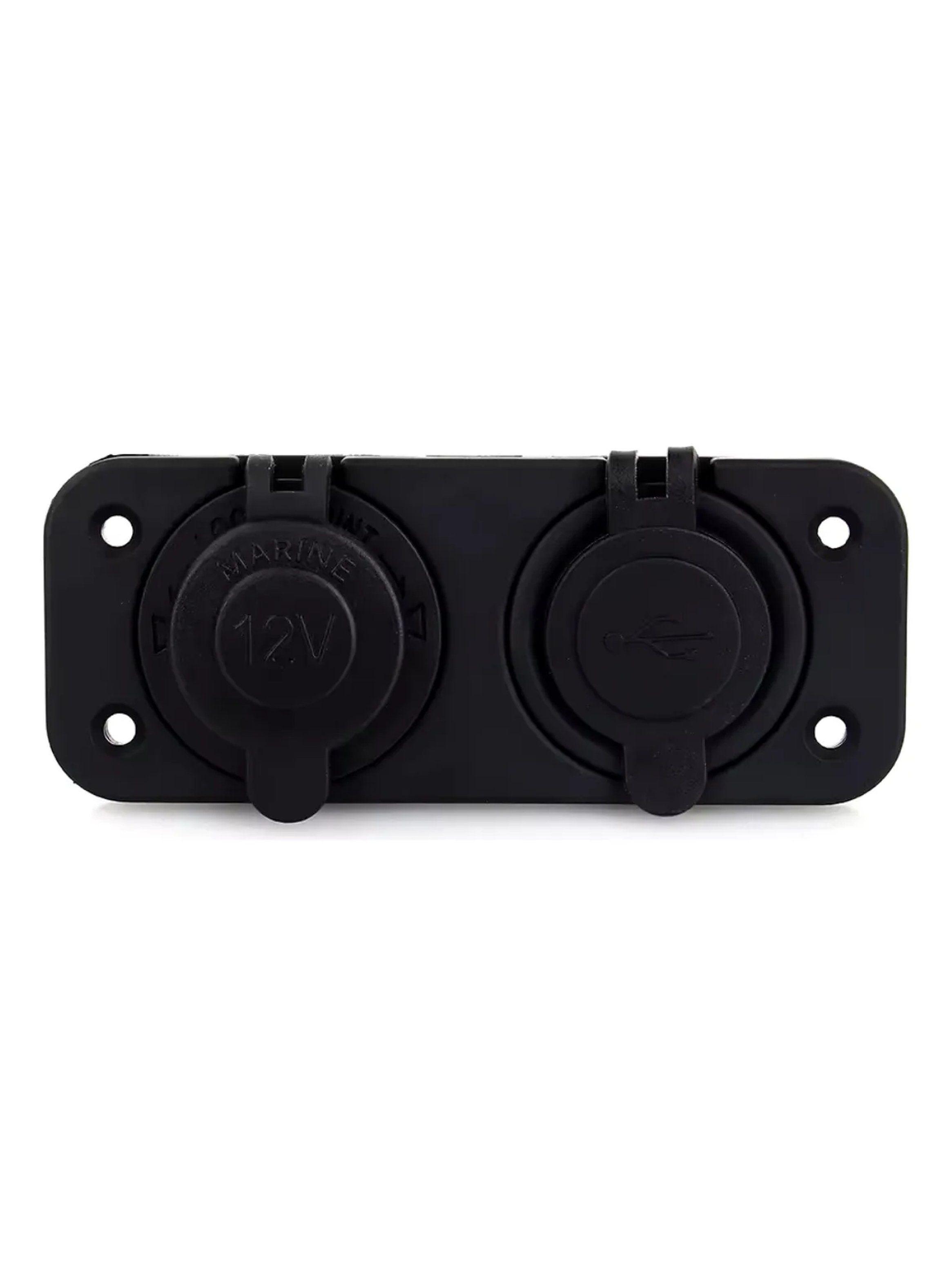 Cargador USB para Automóvil 12V Dual 5V 1A/2.1A Panel Negro-5