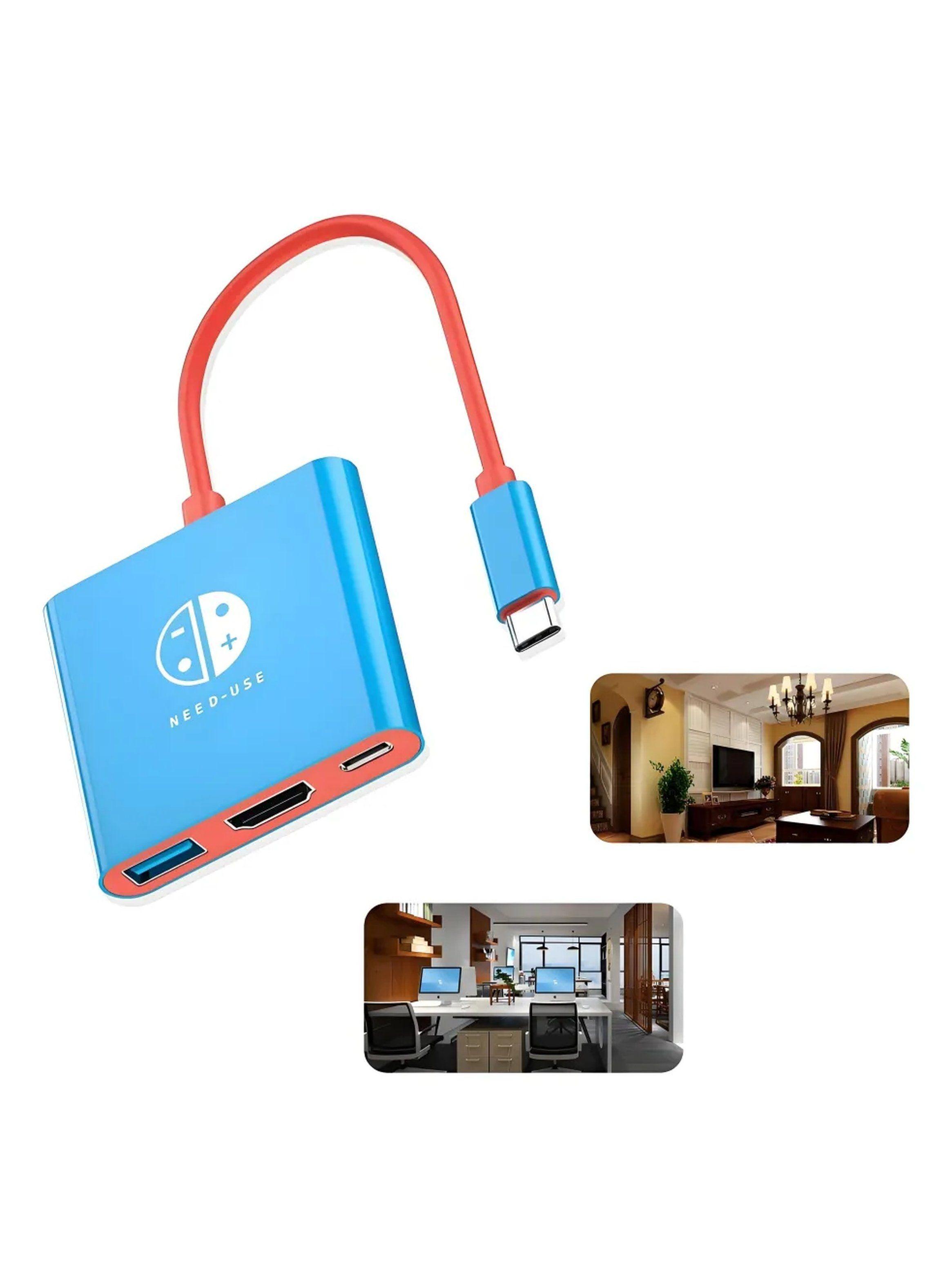 Adaptador USB Tipo-C HDMI 4K Ultra HD Ligero Azul-0