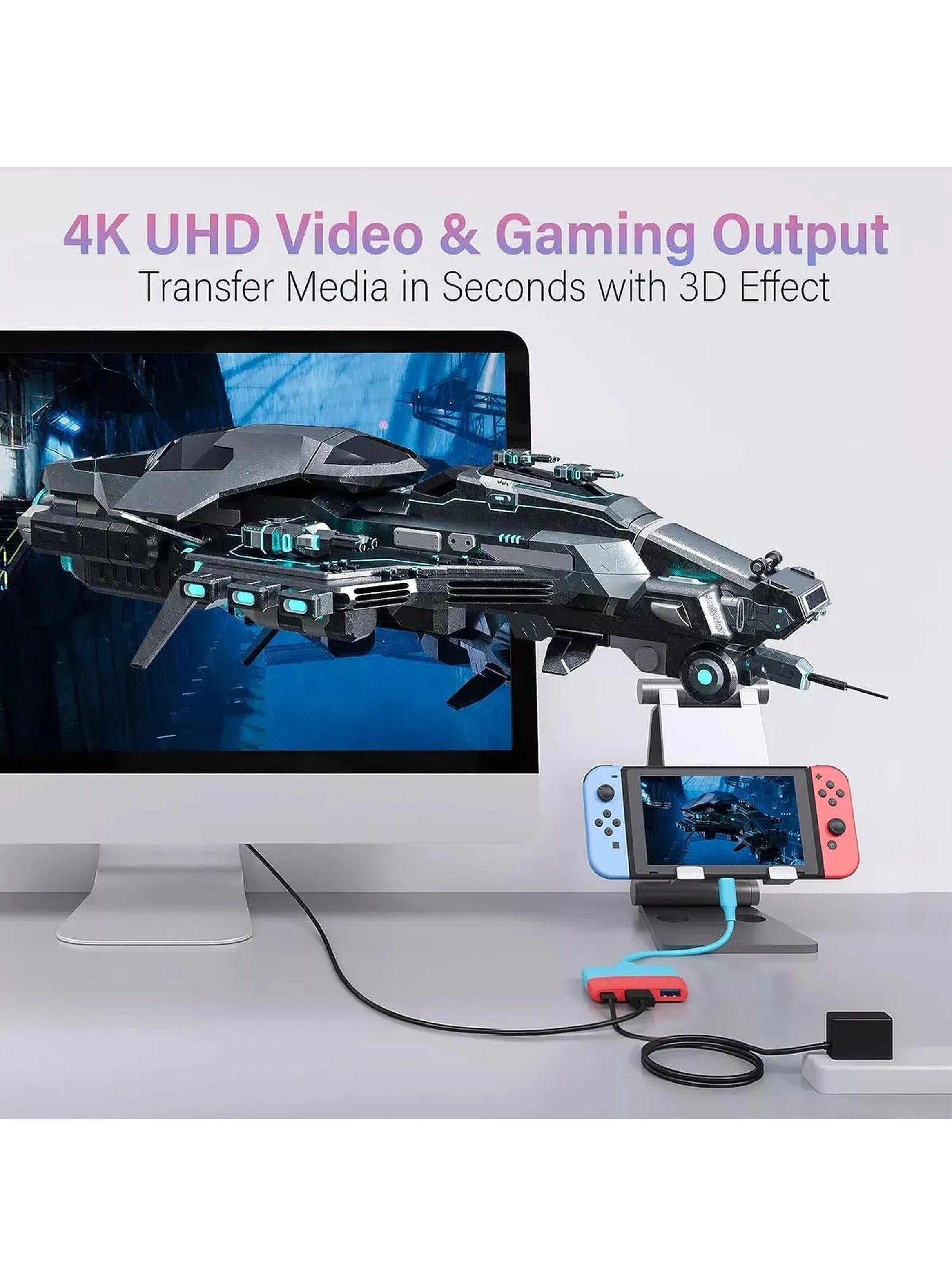 Adaptador USB Tipo-C HDMI 4K Ultra HD Ligero Azul-3