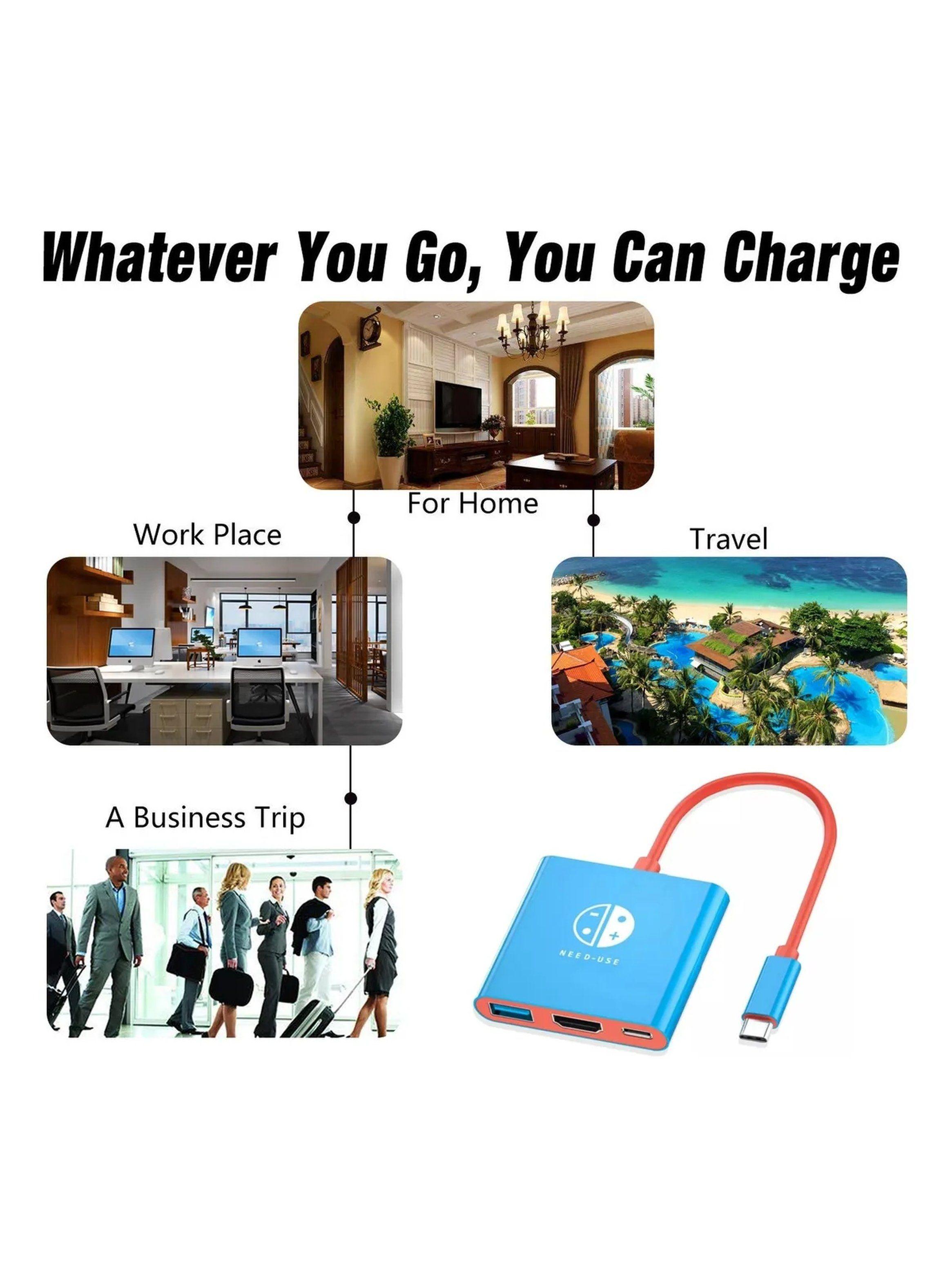 Adaptador USB Tipo-C HDMI 4K Ultra HD Ligero Azul-9