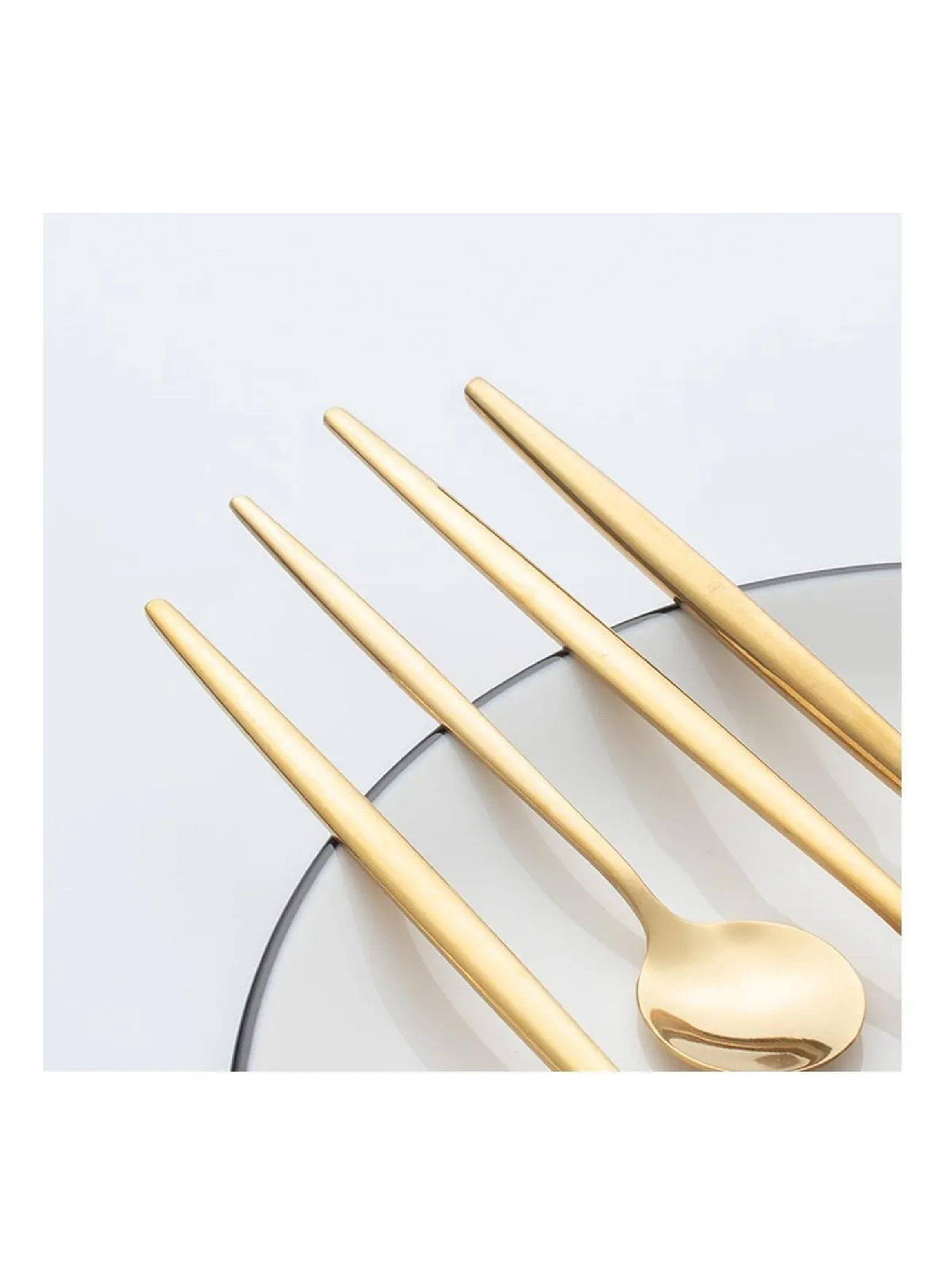 Juego de Cubiertos Dorados Acero Inoxidable 24 Piezas-2