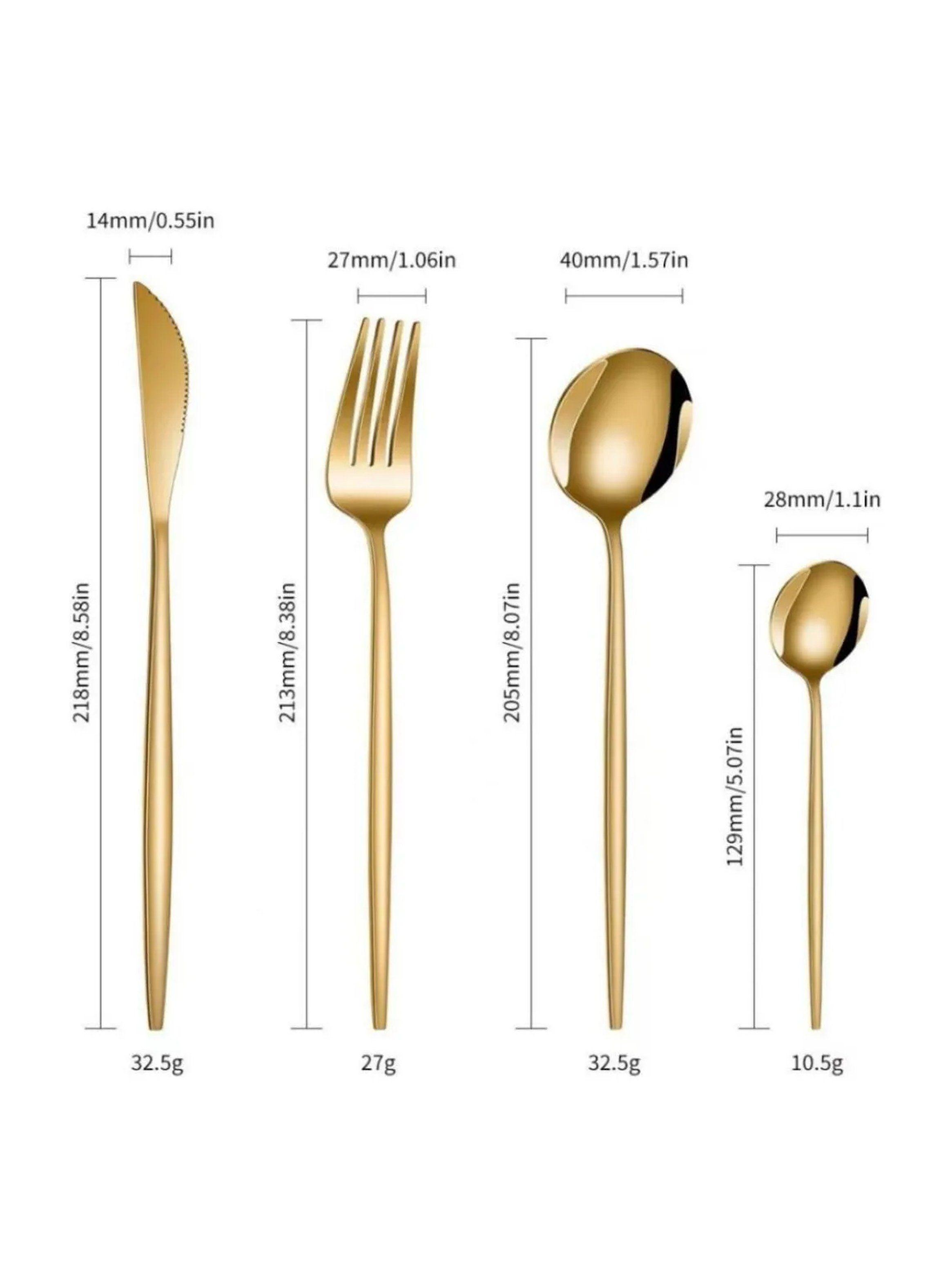 Juego de Cubiertos Dorados Acero Inoxidable 24 Piezas-5