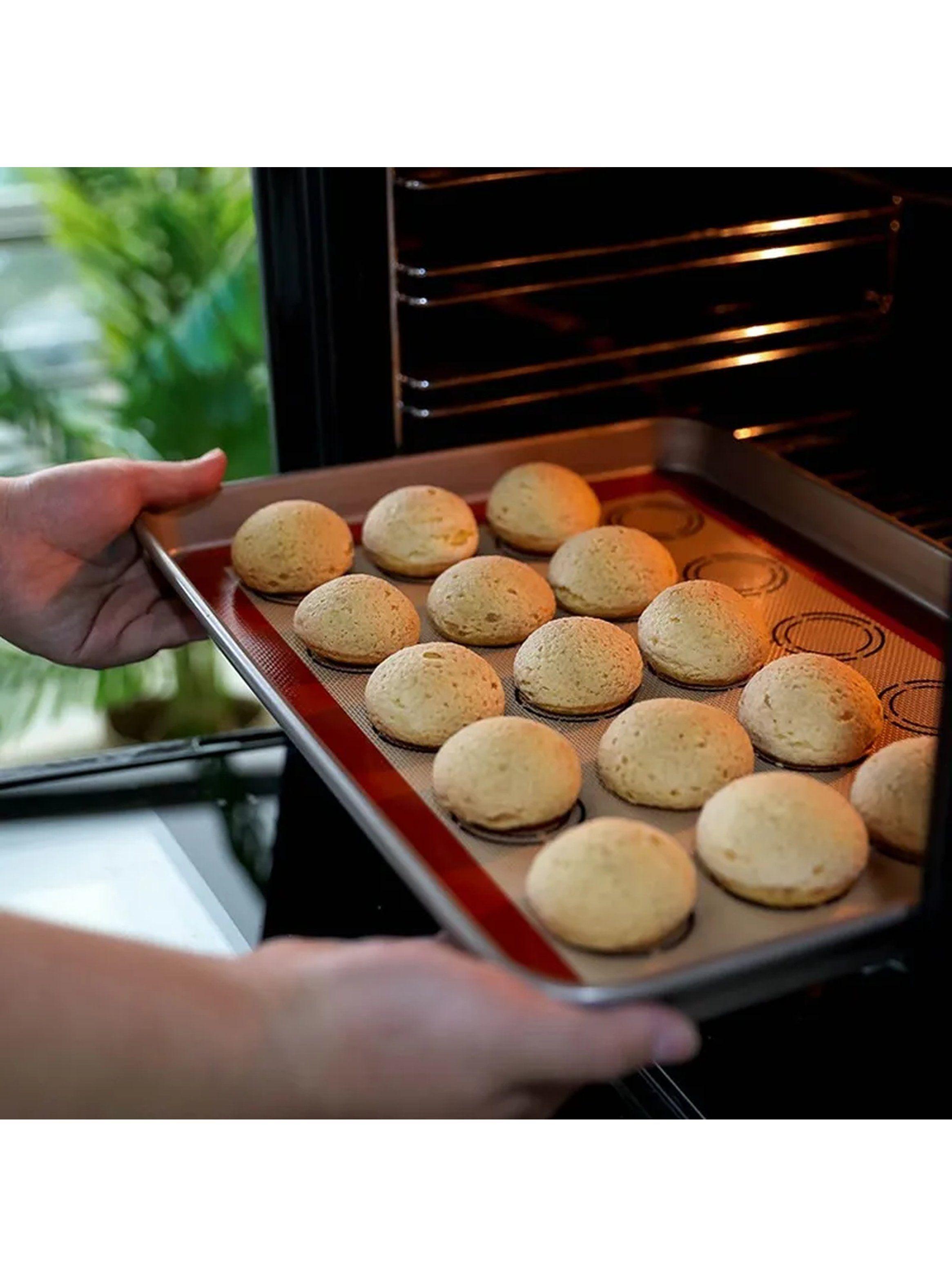 Tapetes de Hornear Antiadherentes Silicona Con Guía para Macarons-3