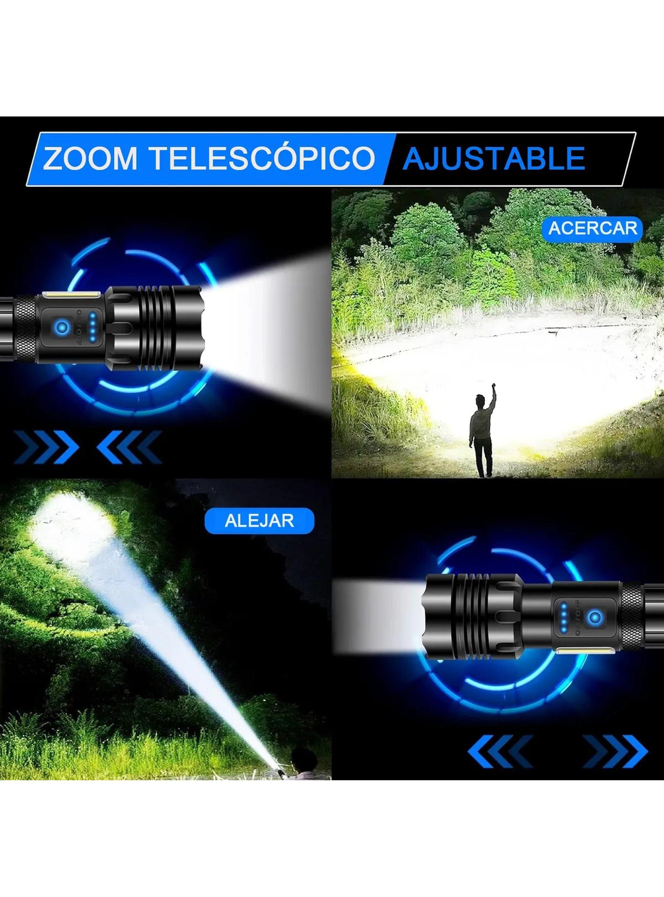 Linterna Recargable USB-C 90000 Lúmenes IPX8 7 Modos Ajustable-5