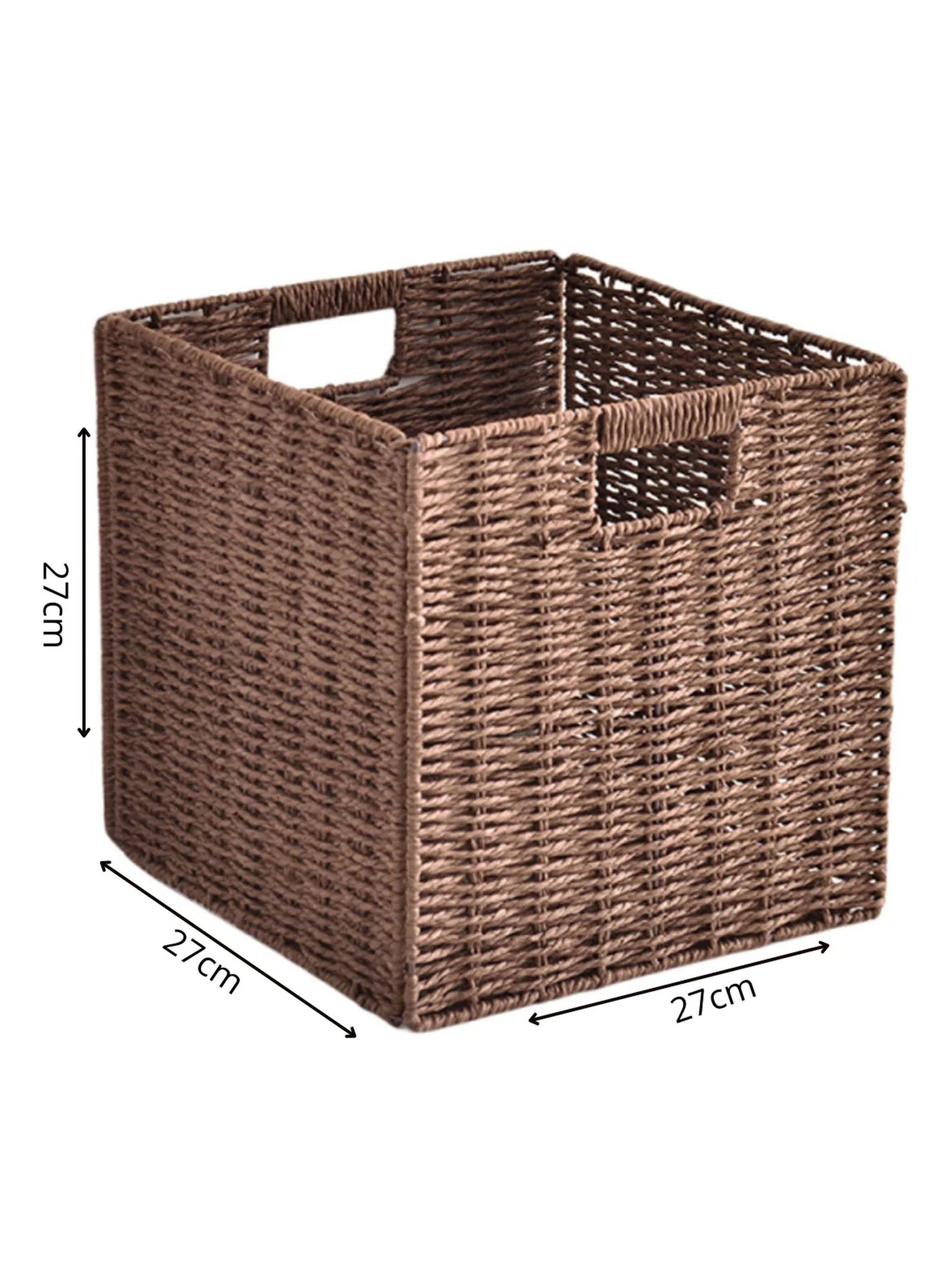Caja Organizadora de Mimbre 27x27x27 Cm Marrón-1